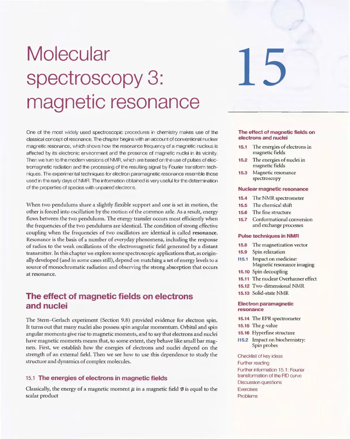 15 - Molecular spectroscopy 3 - Magnetic resonance