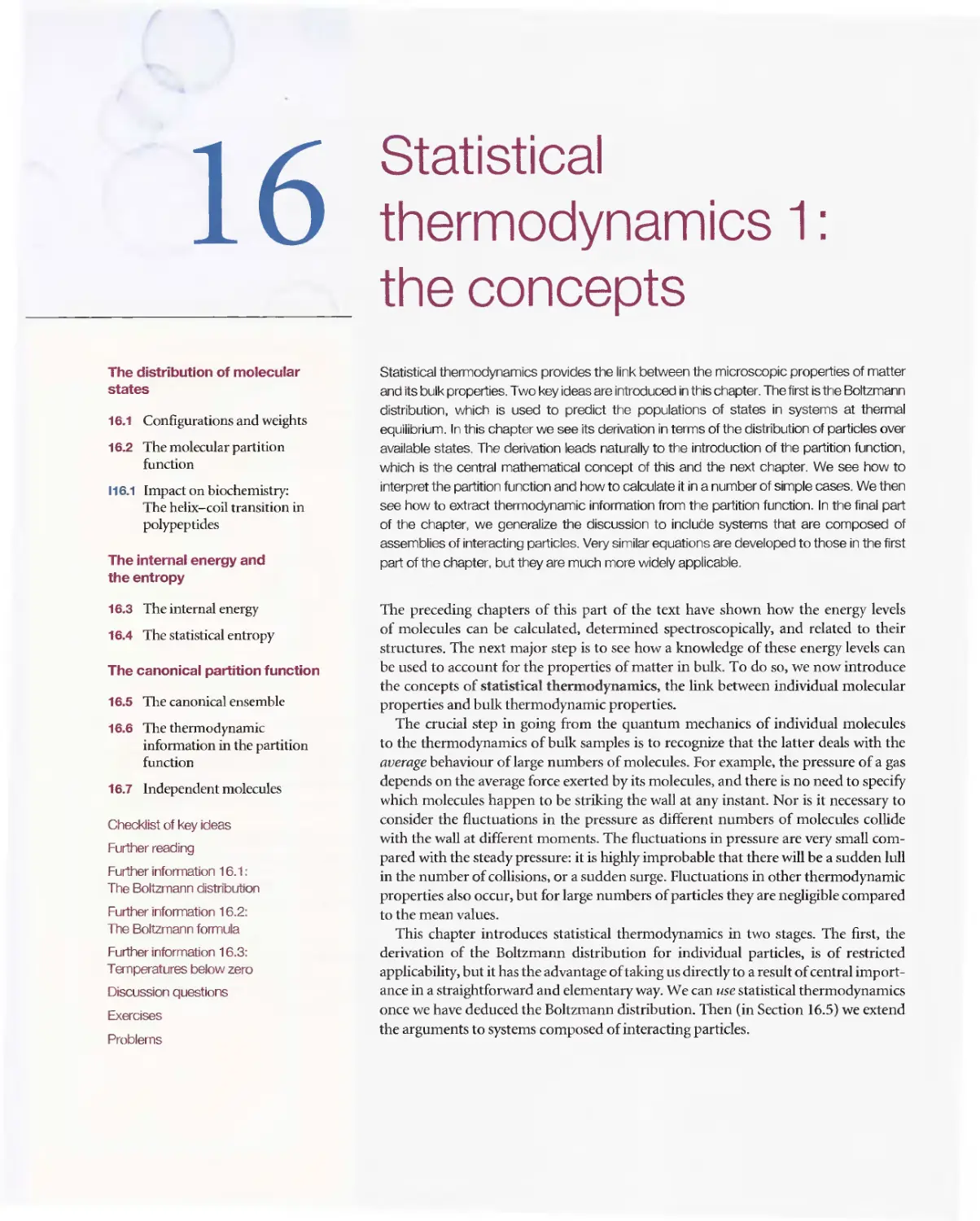 16 - Statistical thermodynamics 1 - The concepts