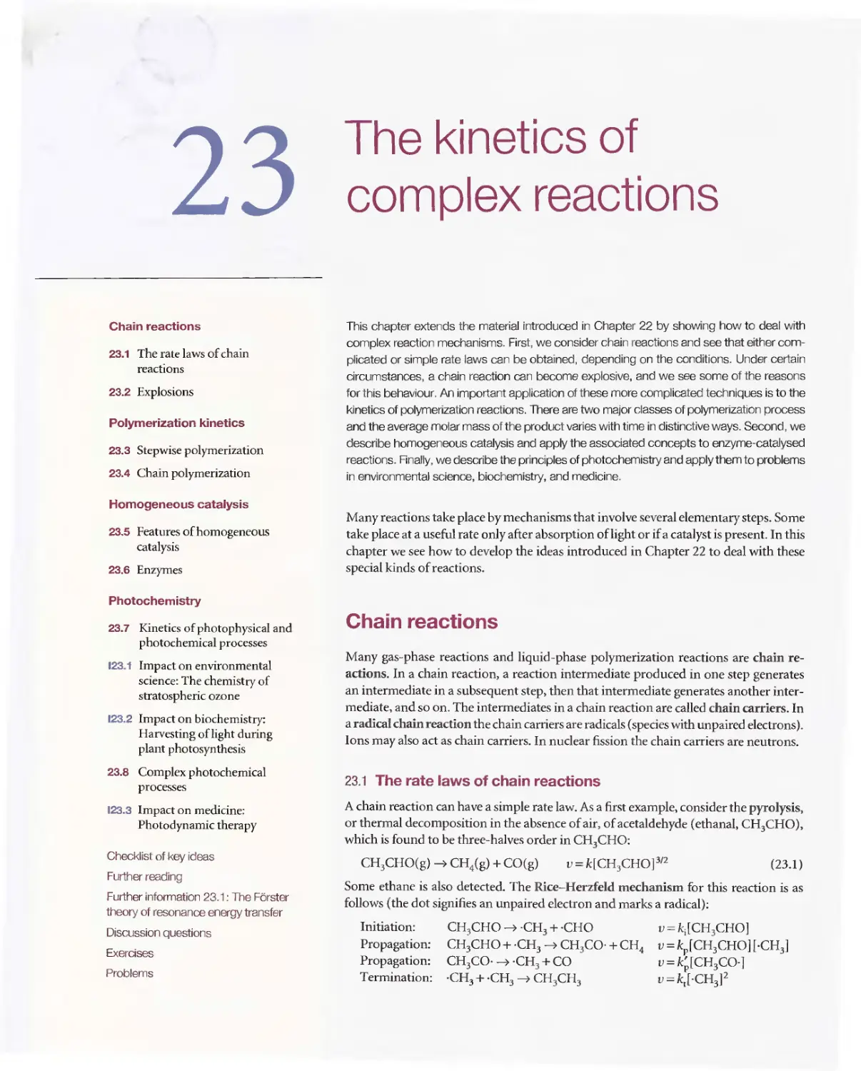 23 - The kinetics of complex reactions