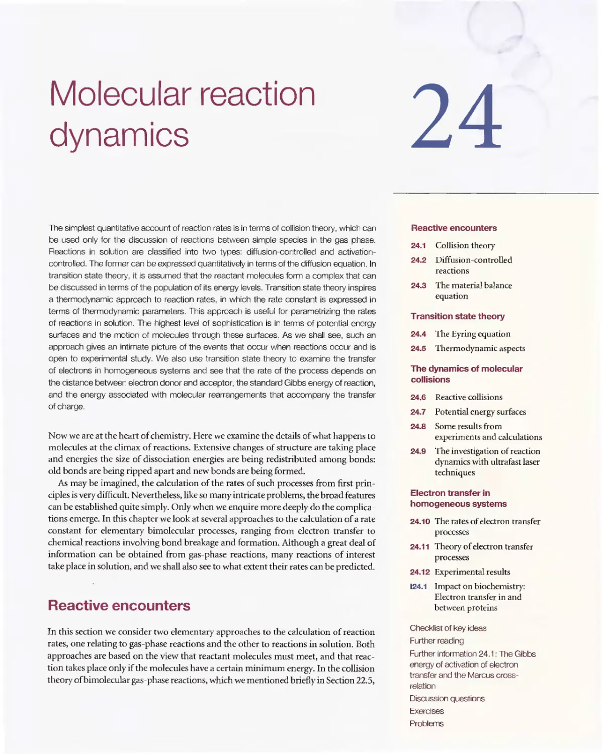 24 - Molecular reaction dynamics