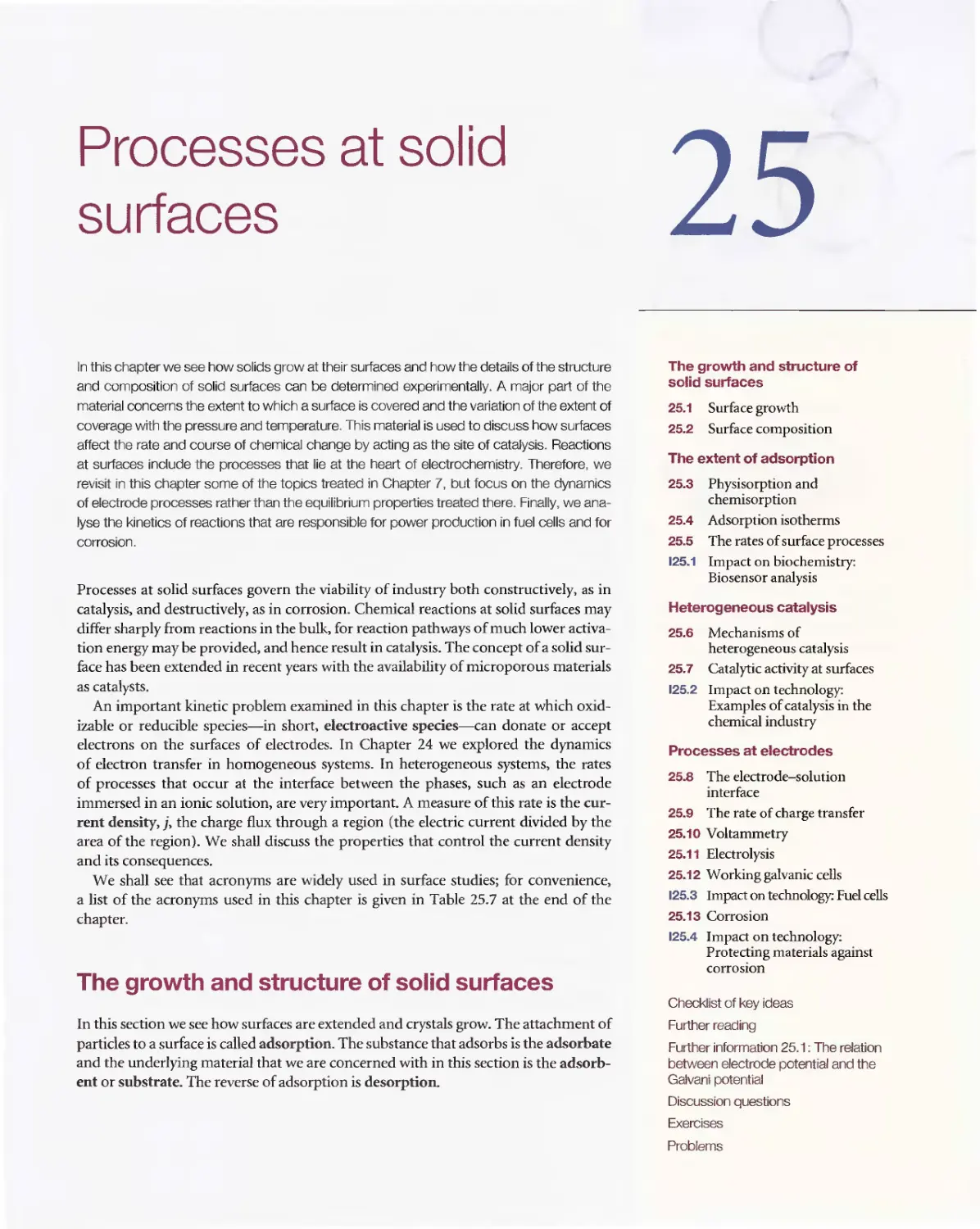25 - Processes at solid surfaces