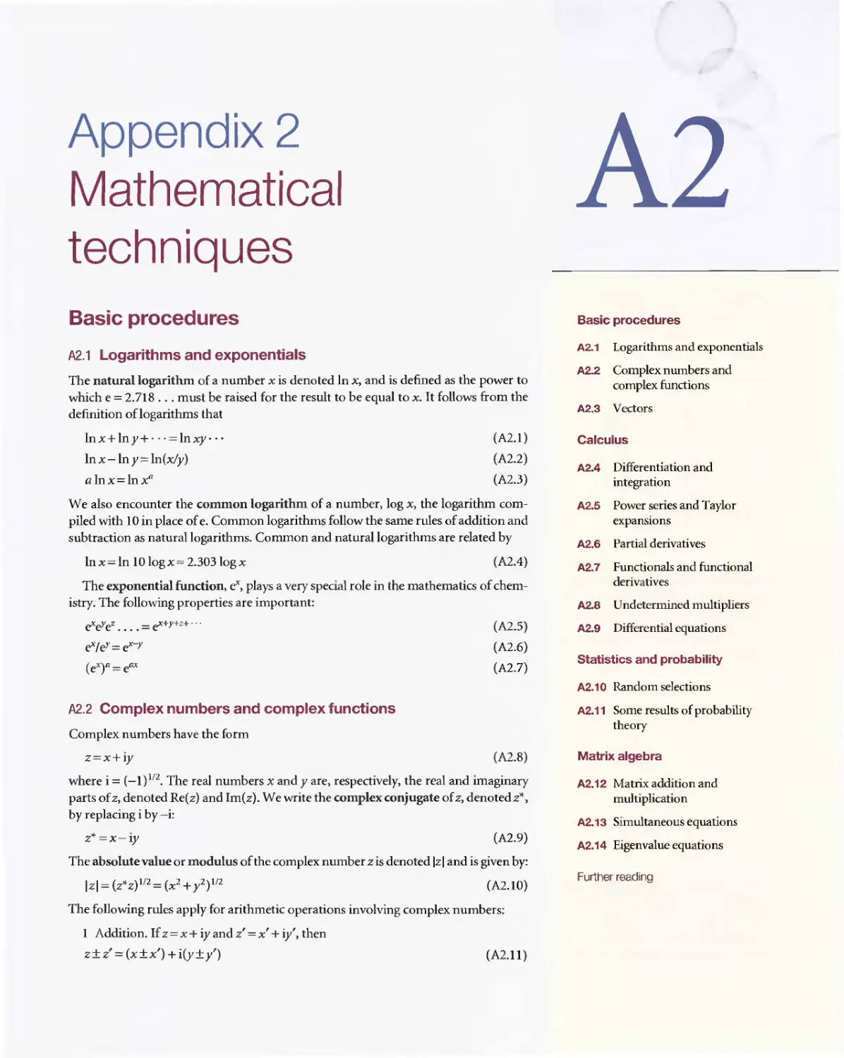 Appendix 2 - Mathematical techniques