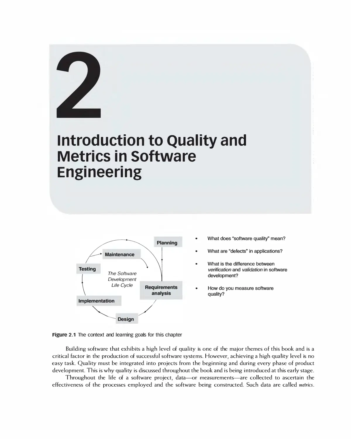 Chapter 2: Introduction to Quality and Metrics in Software Engineering