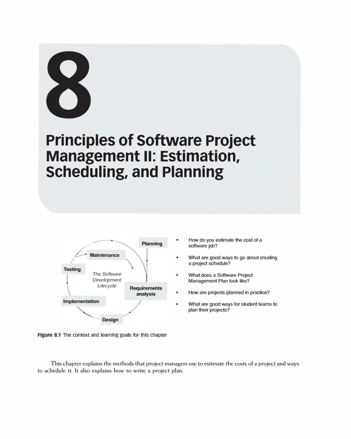 Chapter 8: Principles of Software Project Management II: Estimation, Scheduling, and Planning