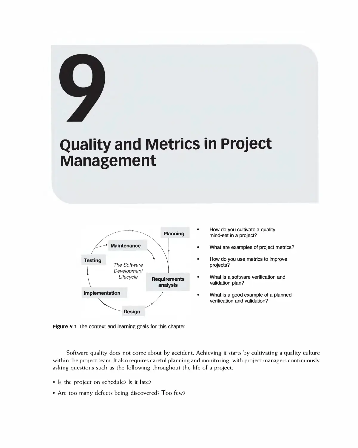 Chapter 9: Quality and Metrics in Project Management