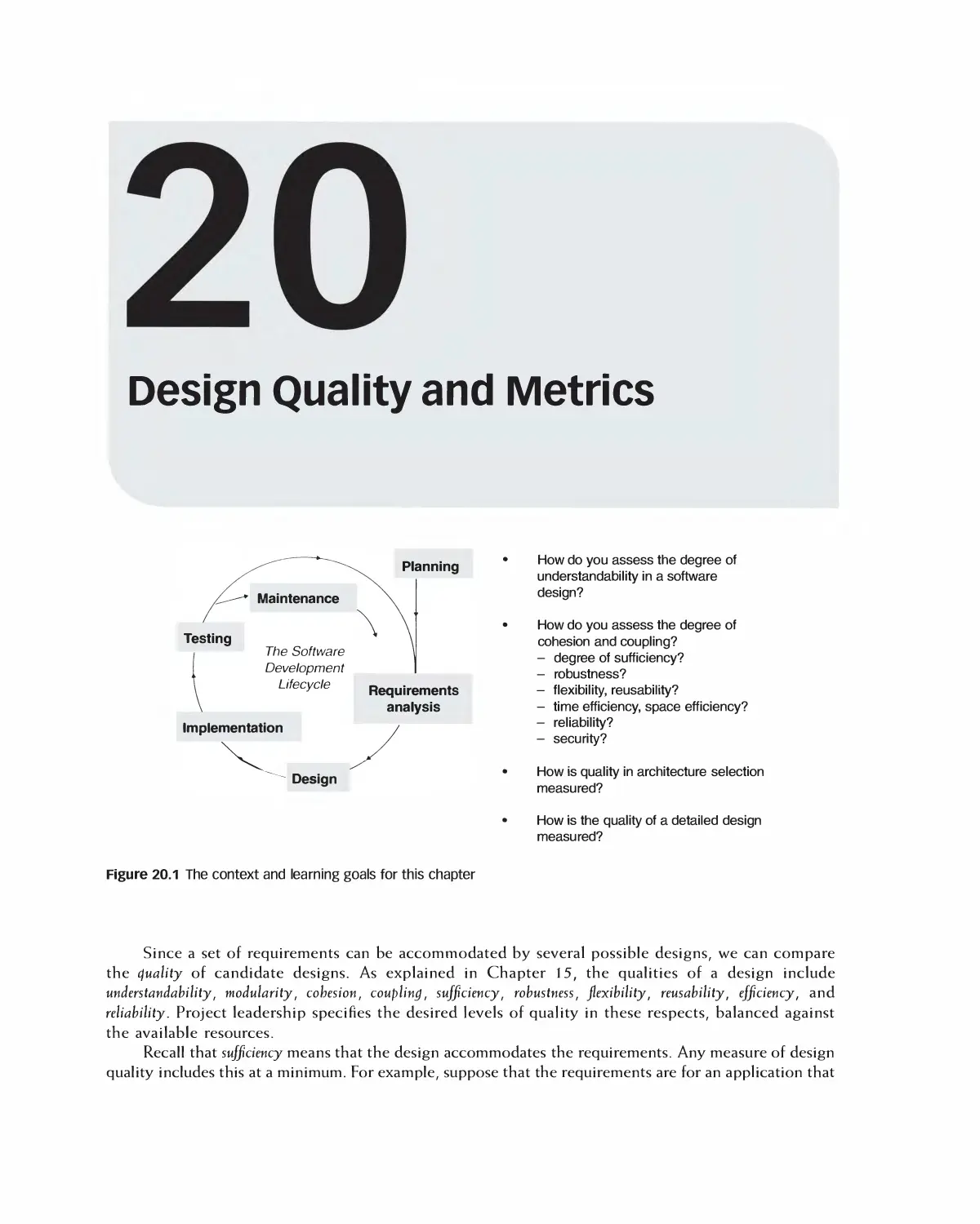 Chapter 20: Design Quality and Metrics