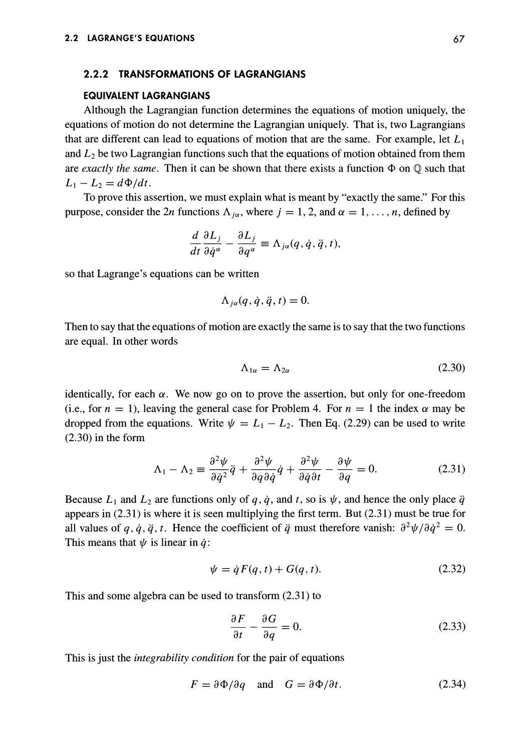 2.2.2 Transformations of Lagrangians