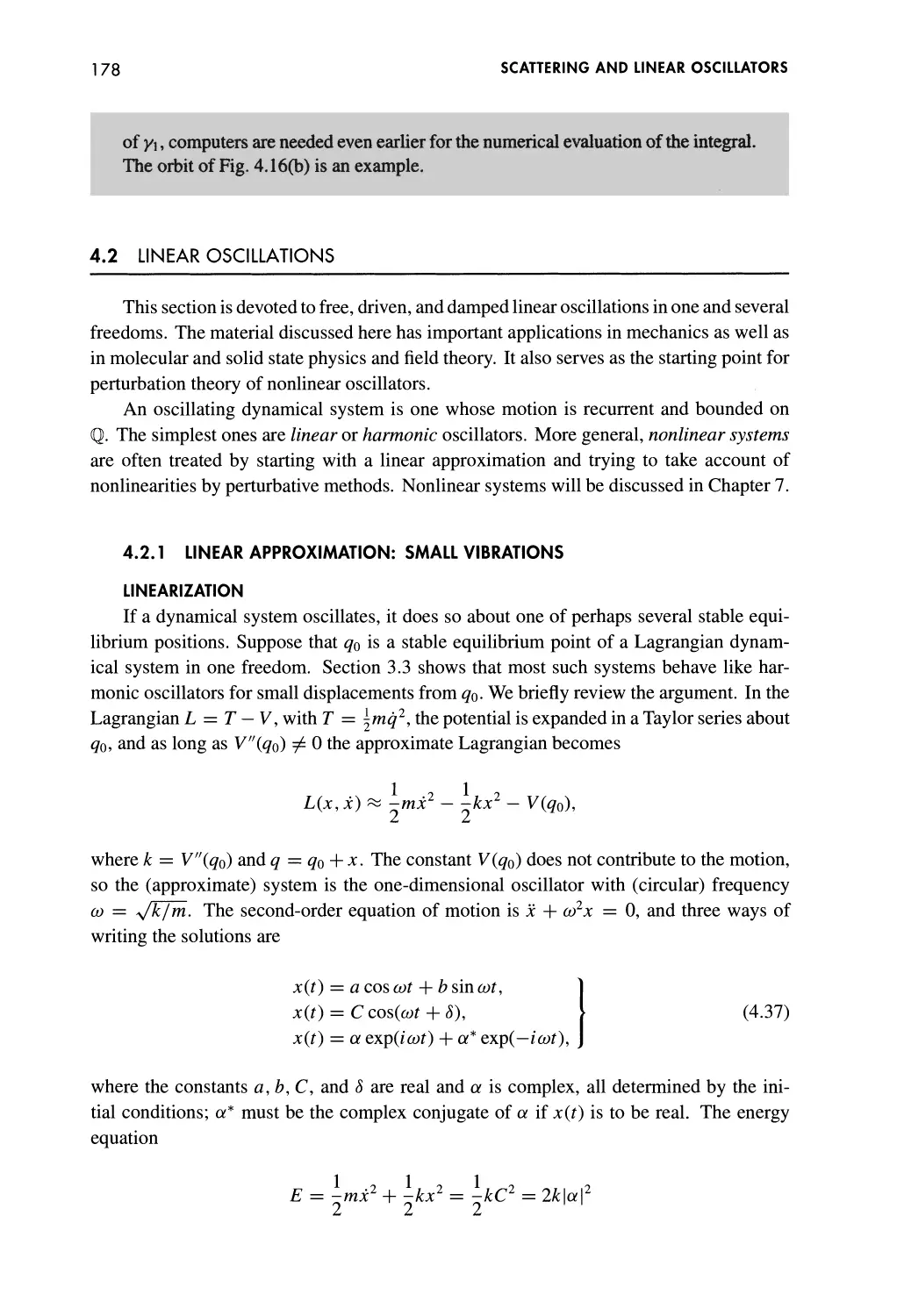 4.2 Linear Oscillations