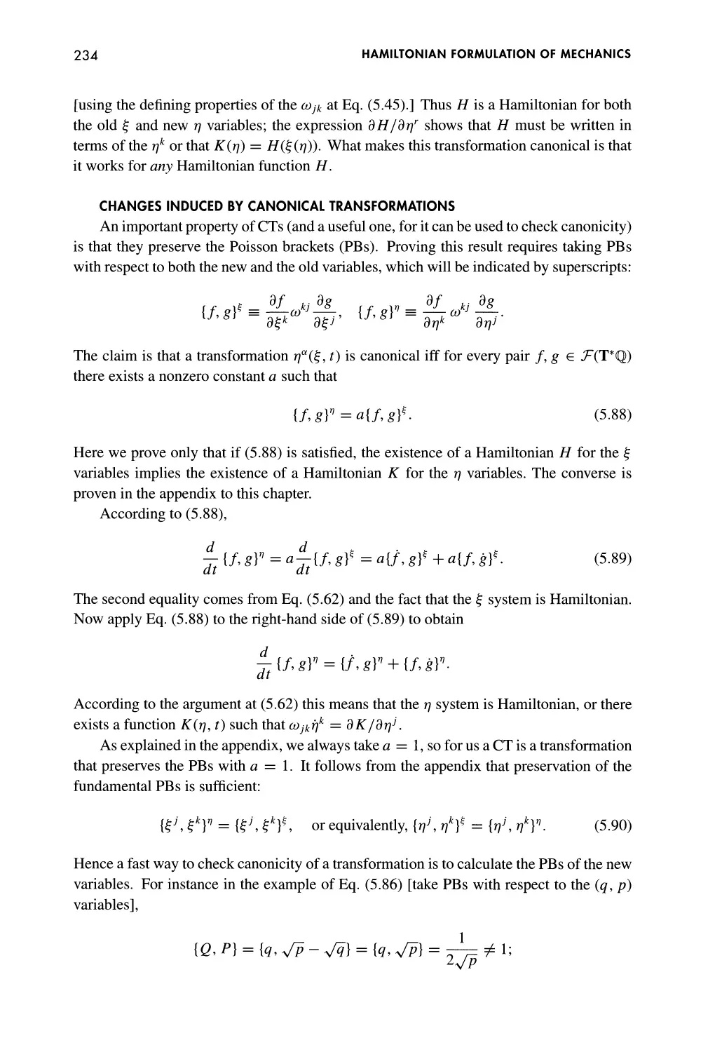Changes Induced by Canonical Transformations