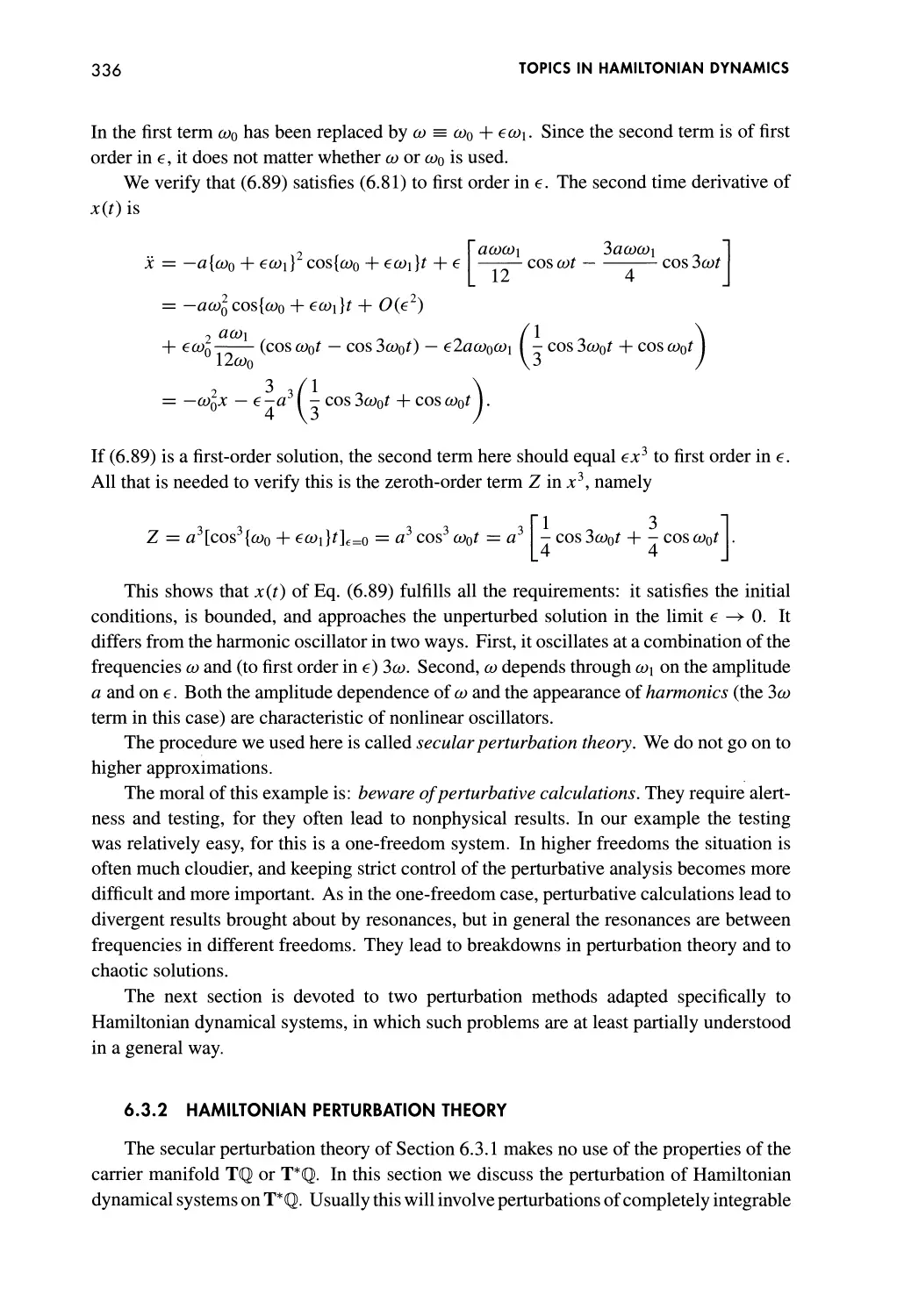 6.3.2 Hamiltonian Perturbation Theory