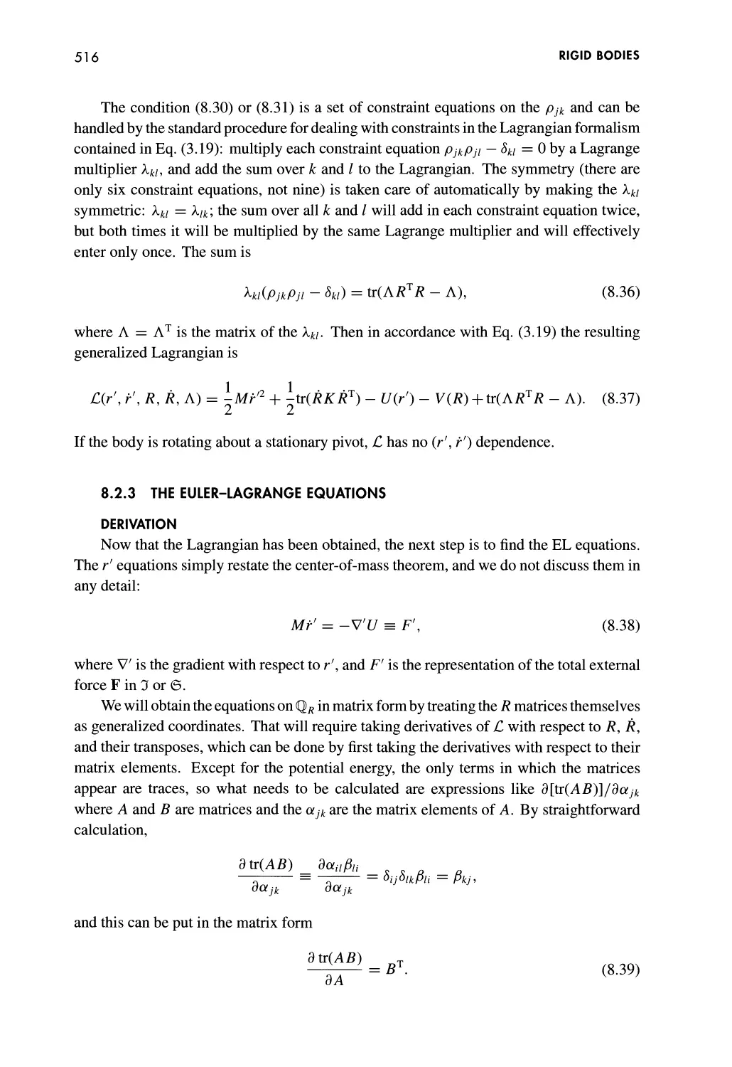 8.2.3 The Euler-Lagrange Equations