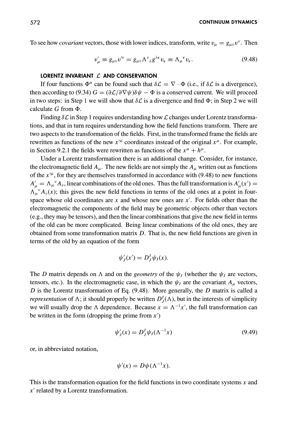 Lorentz Invariant L and Conservation