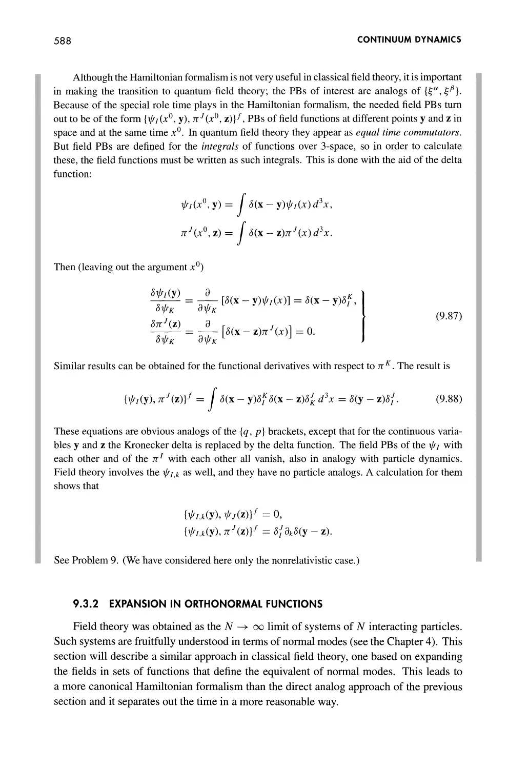 9.3.2 Expansion in Orthonormal Functions