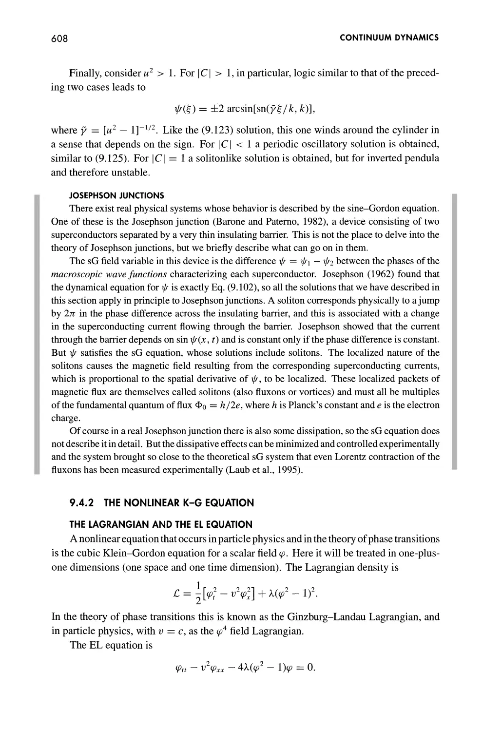 Josephson Junctions
9.4.2 The Nonlinear K-G Equation