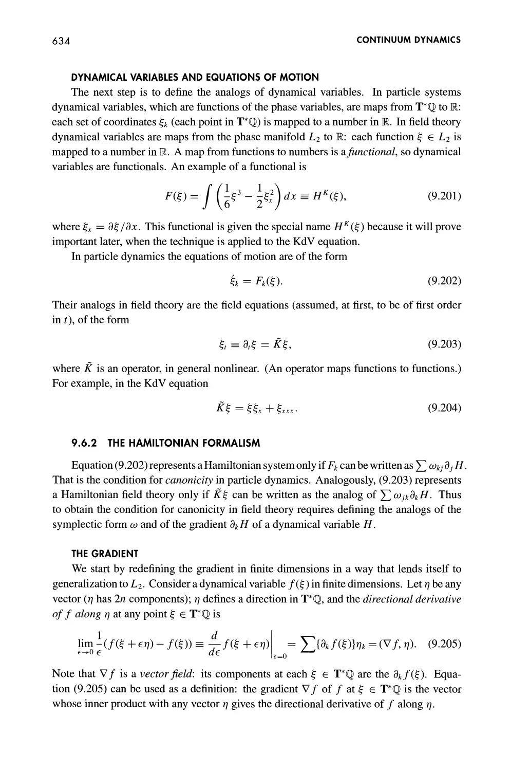 Dynamical Variables and Equations of Motion
9.6.2 The Hamiltonian Formalism