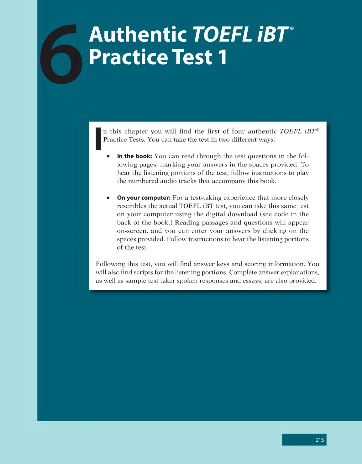 6 Authentic TOEFL iBT® Practice Test 1