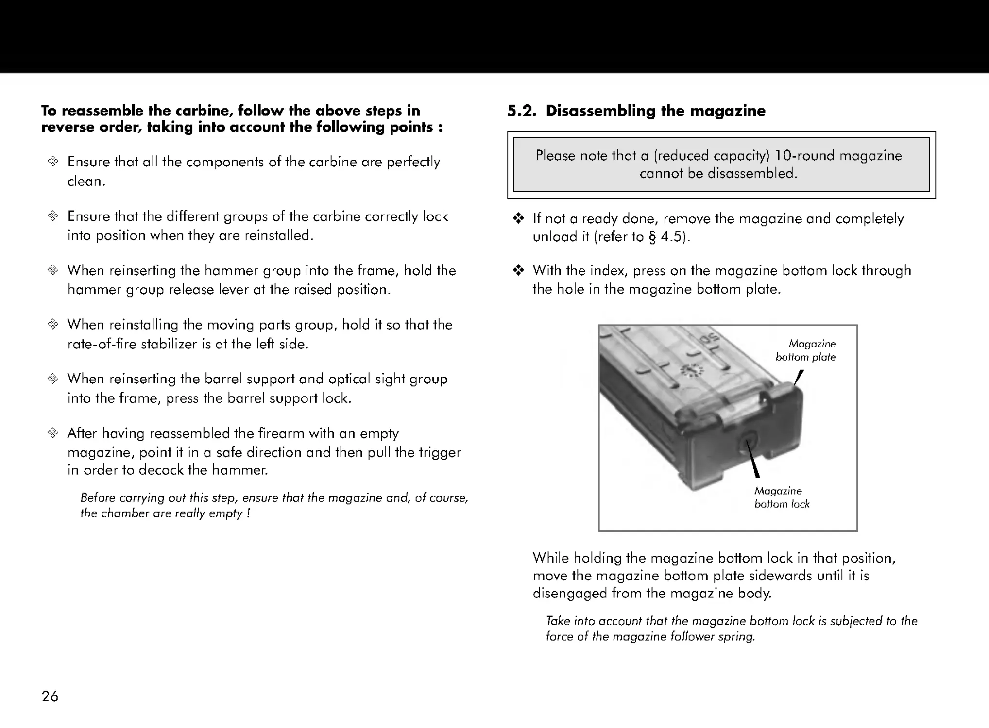 5.2. Disassembling the magazine