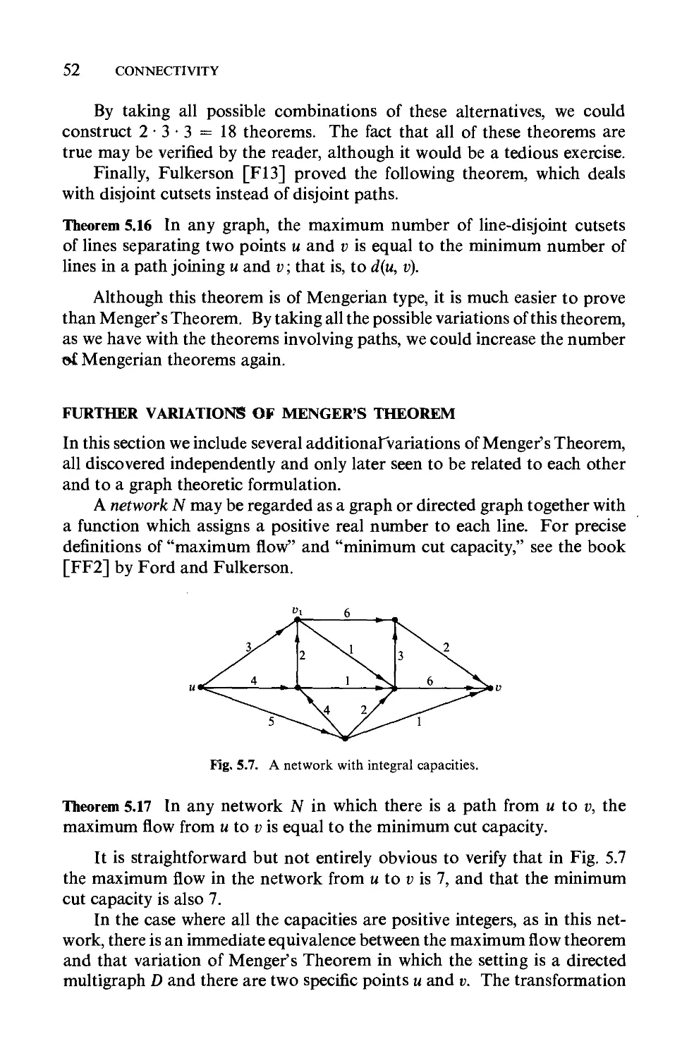 Further variations of Menger's theorem