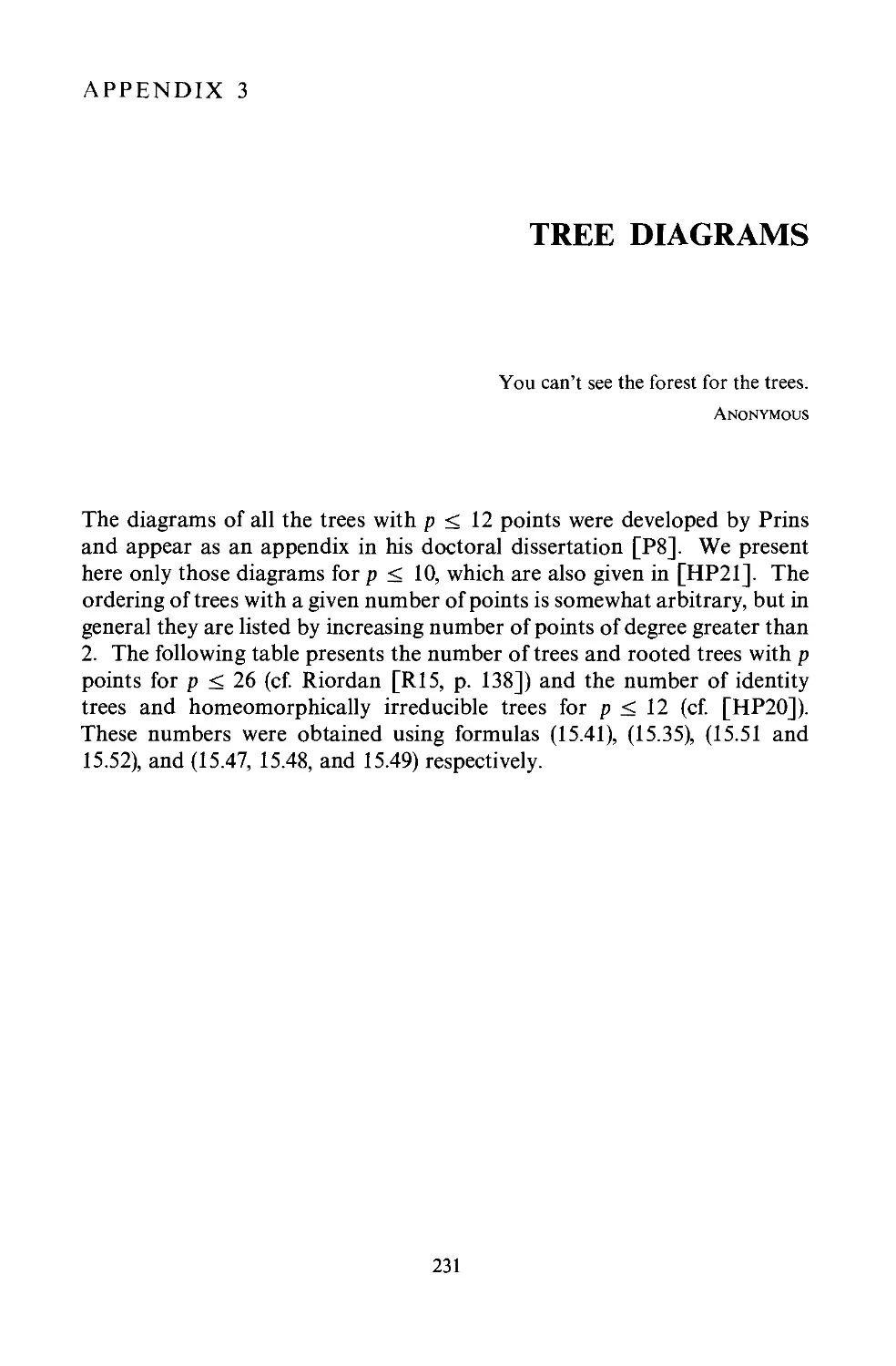 Appendix III Tree Diagrams