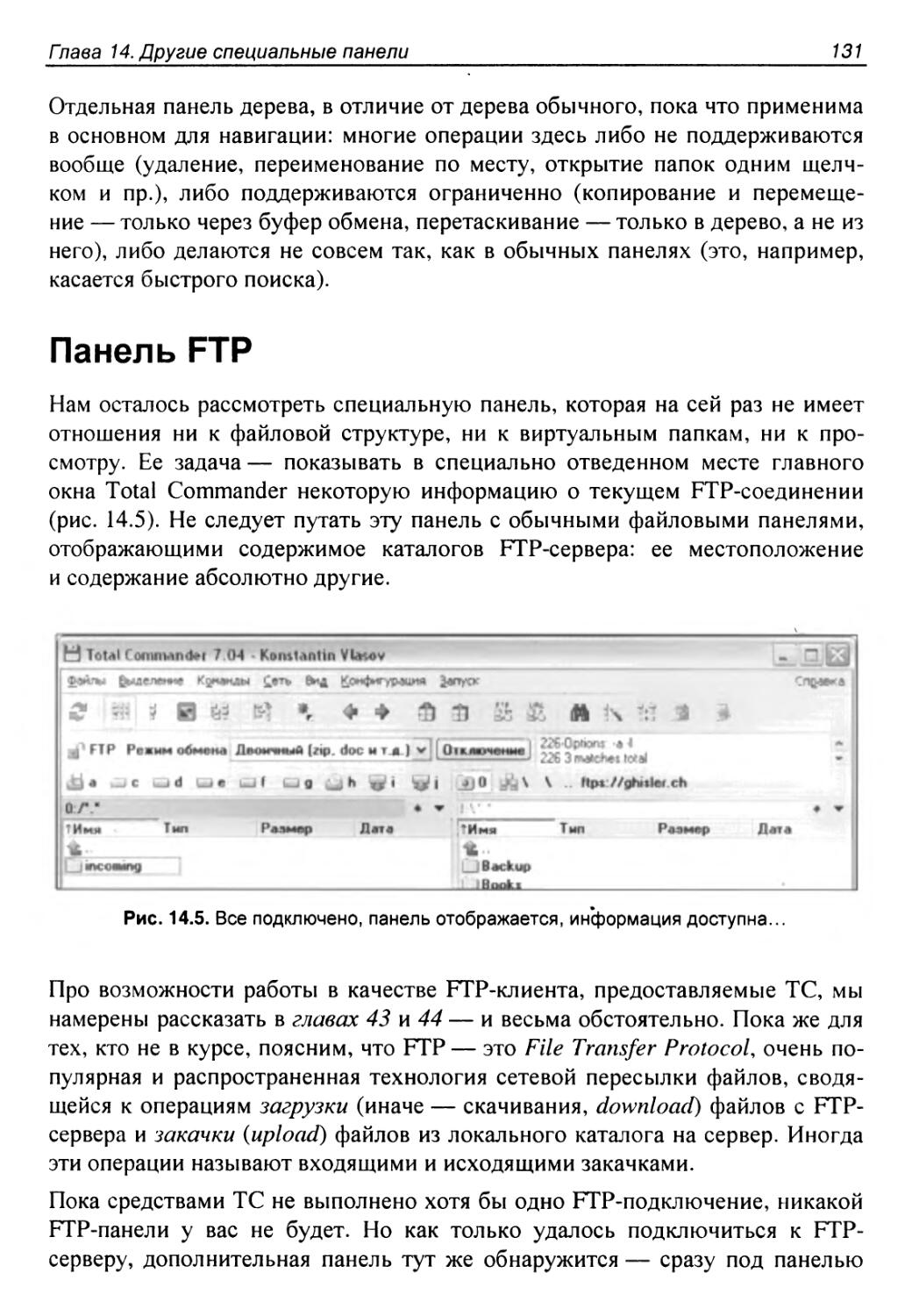Панель FTP