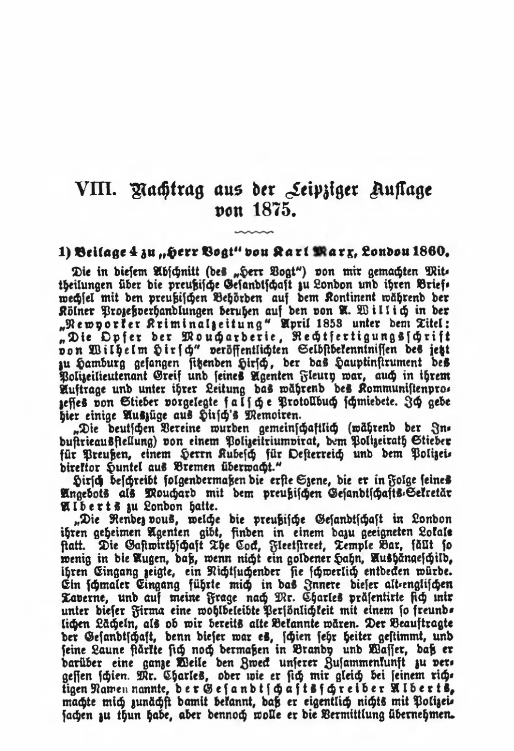 VIII. Nachtrag aus der Leipziger Auflage von 1875