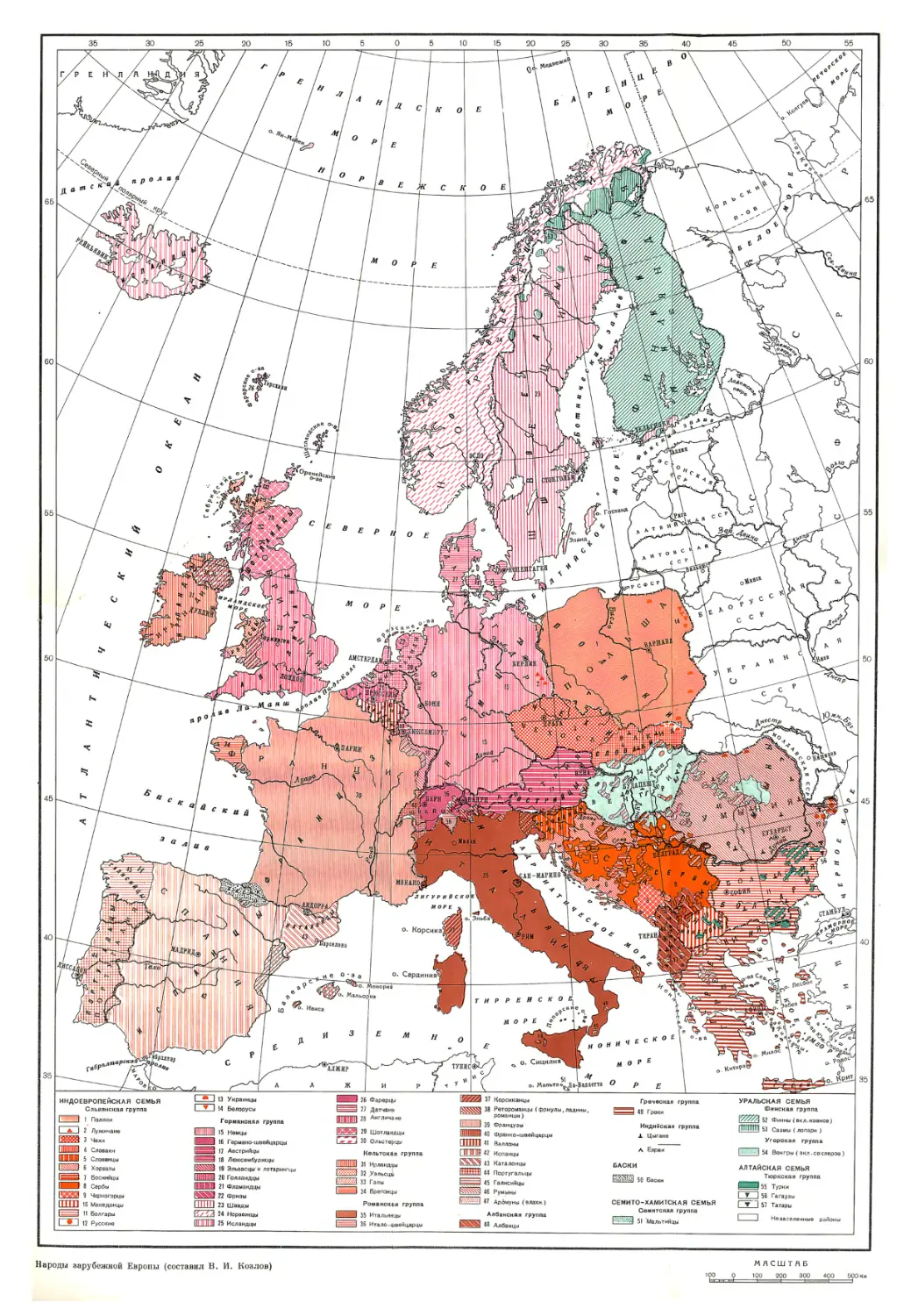 Вклейка. Карта. Народы зарубежной Европы