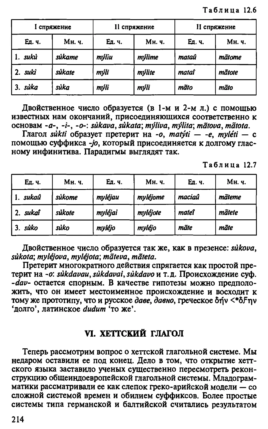 VI. Хеттский глагол