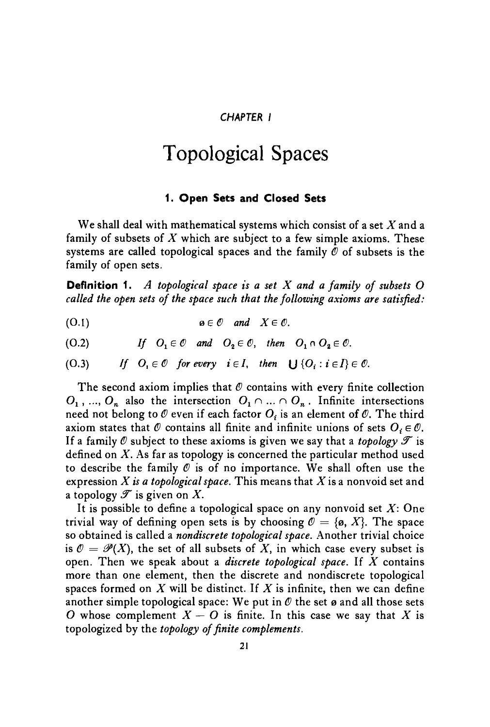 Chapter I Topological Spaces