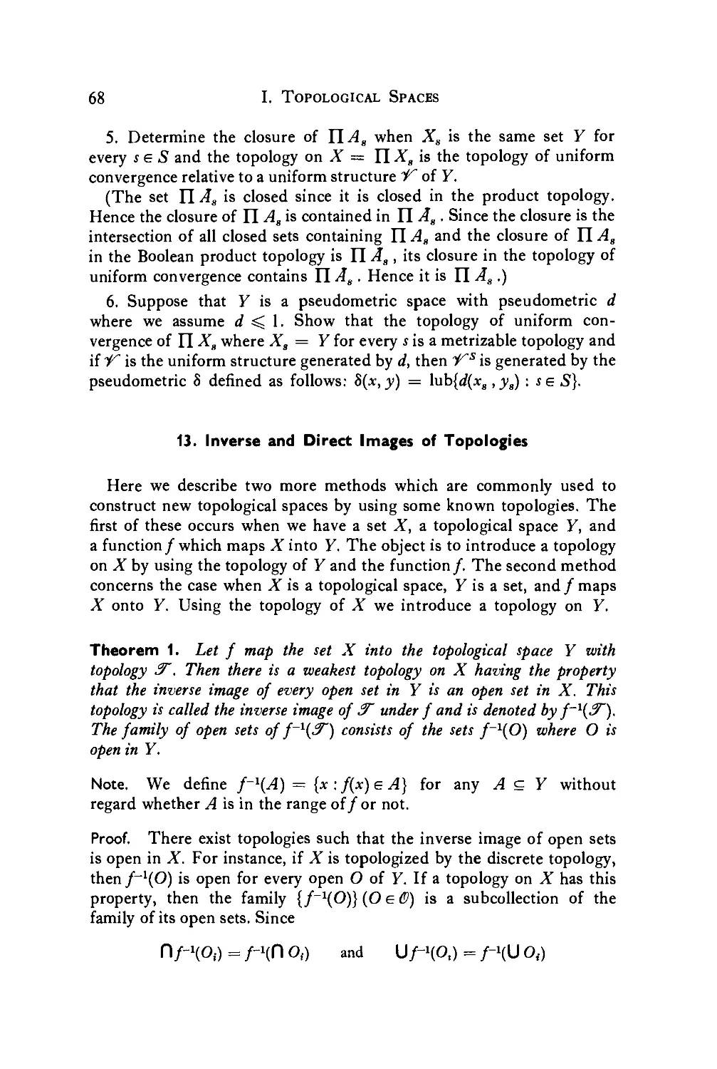13. Inverse and Direct Images of Topologies