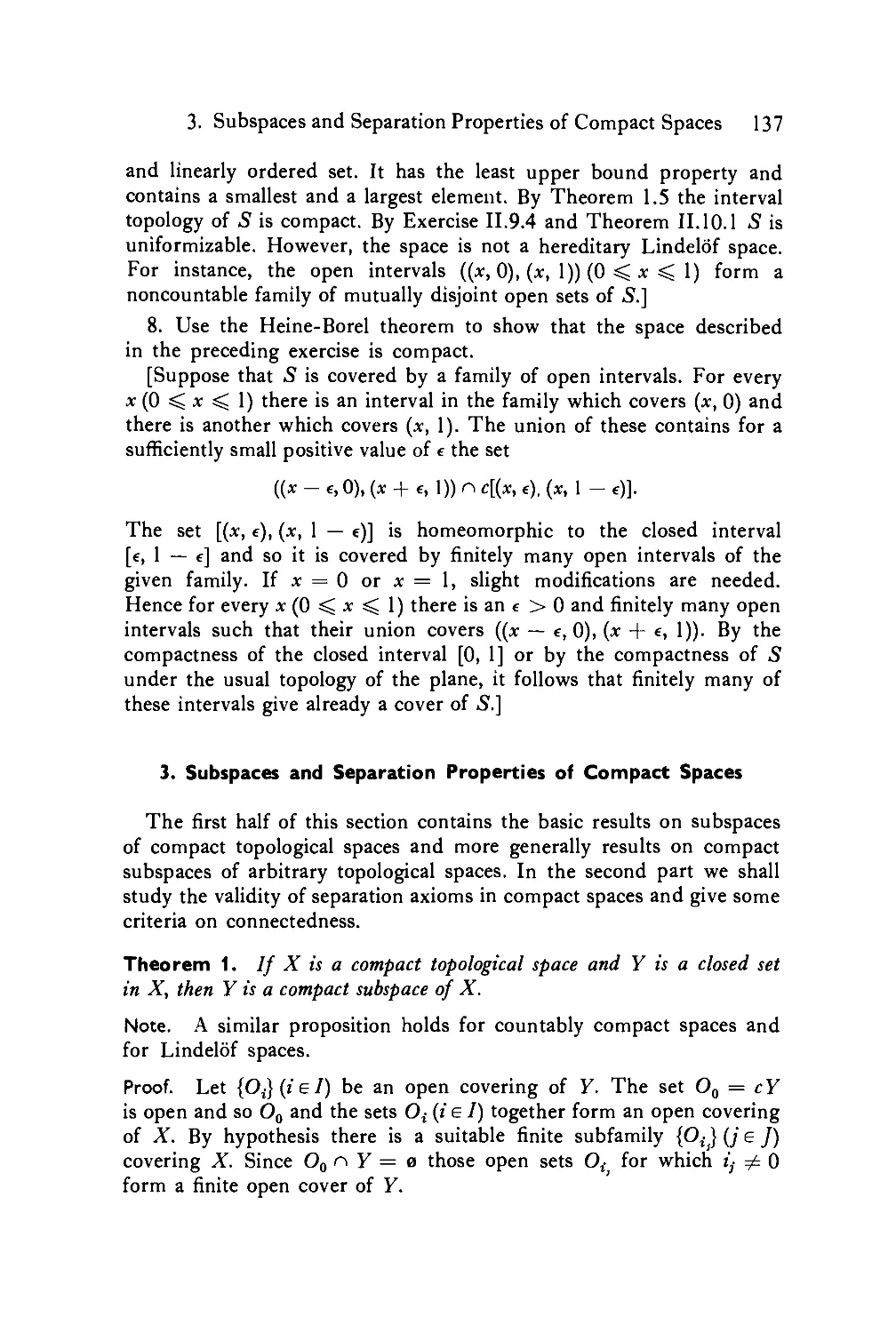 3. subspaces and separation properties of Compact Spaces