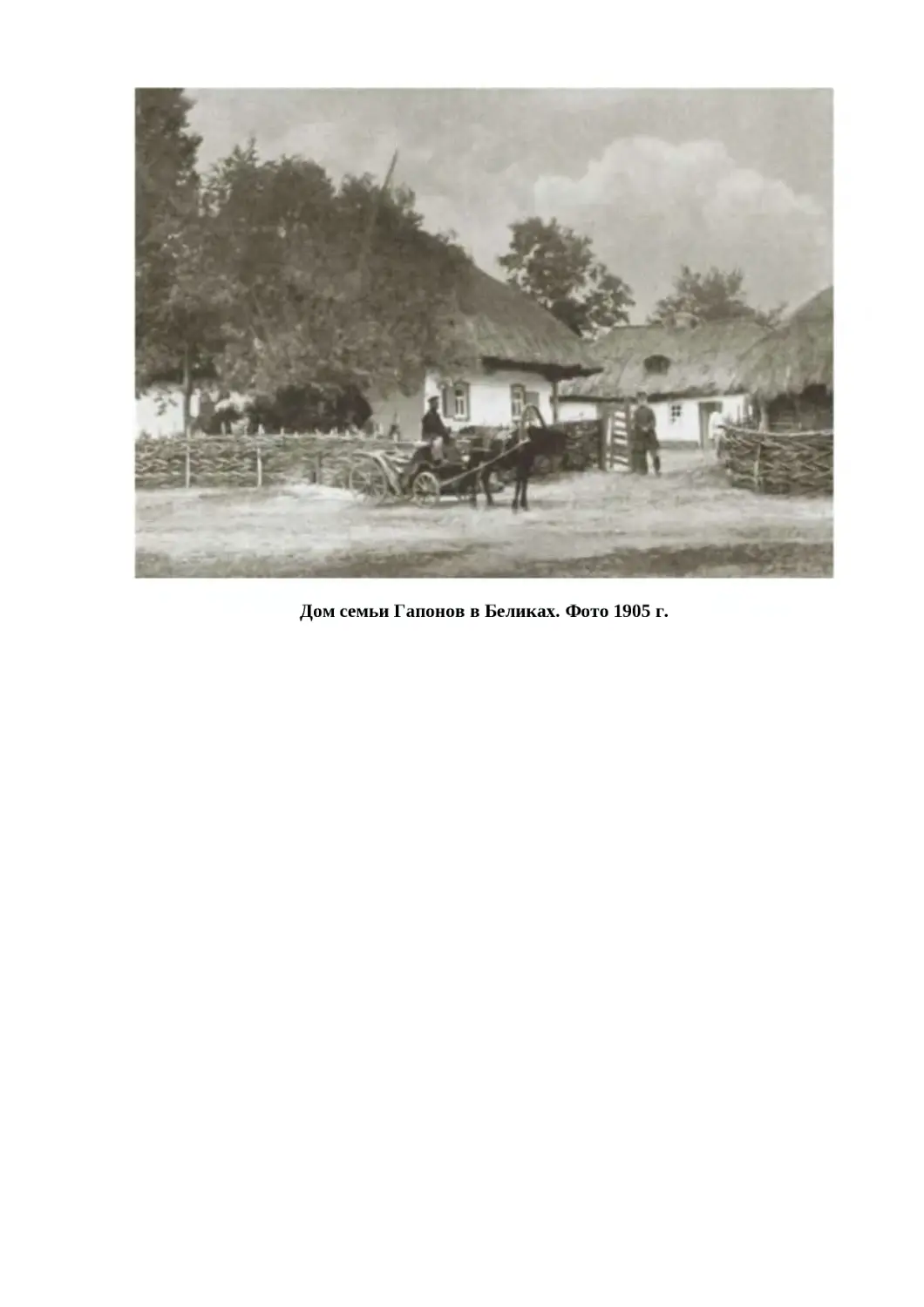"
﻿Дом семьи Гапонов в Беликах. Фото 1905 г