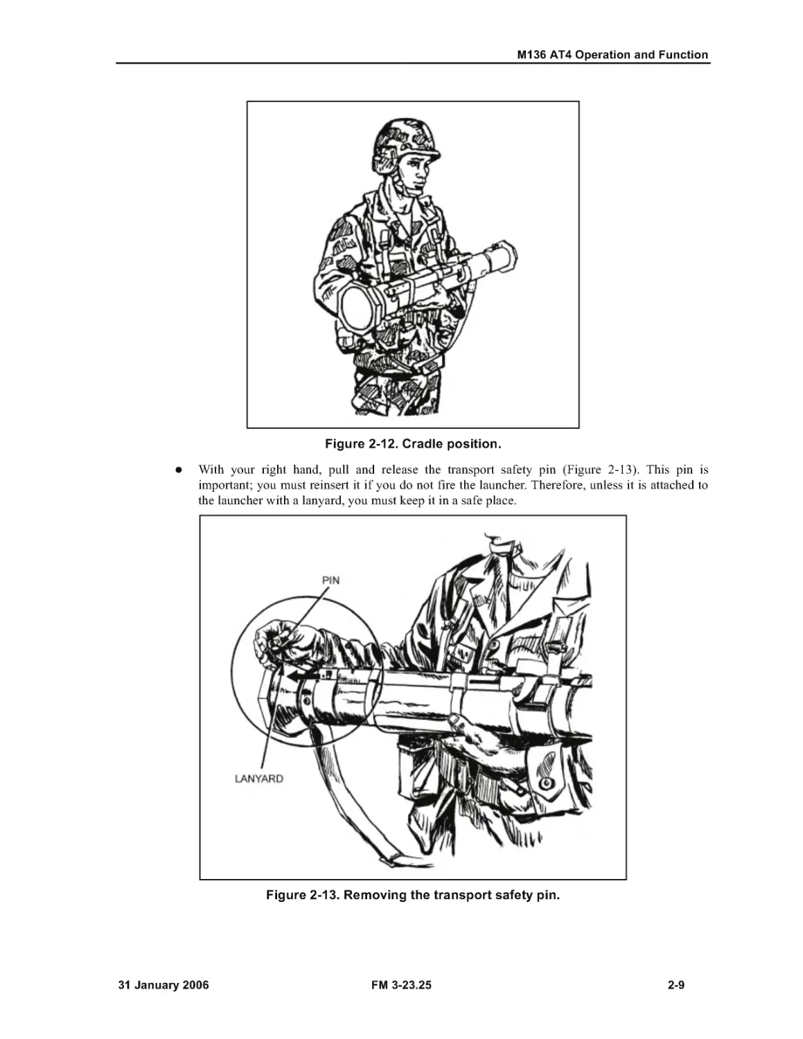 Figure 2-12. Cradle position.
Figure 2-13. Removing the transport safety pin.