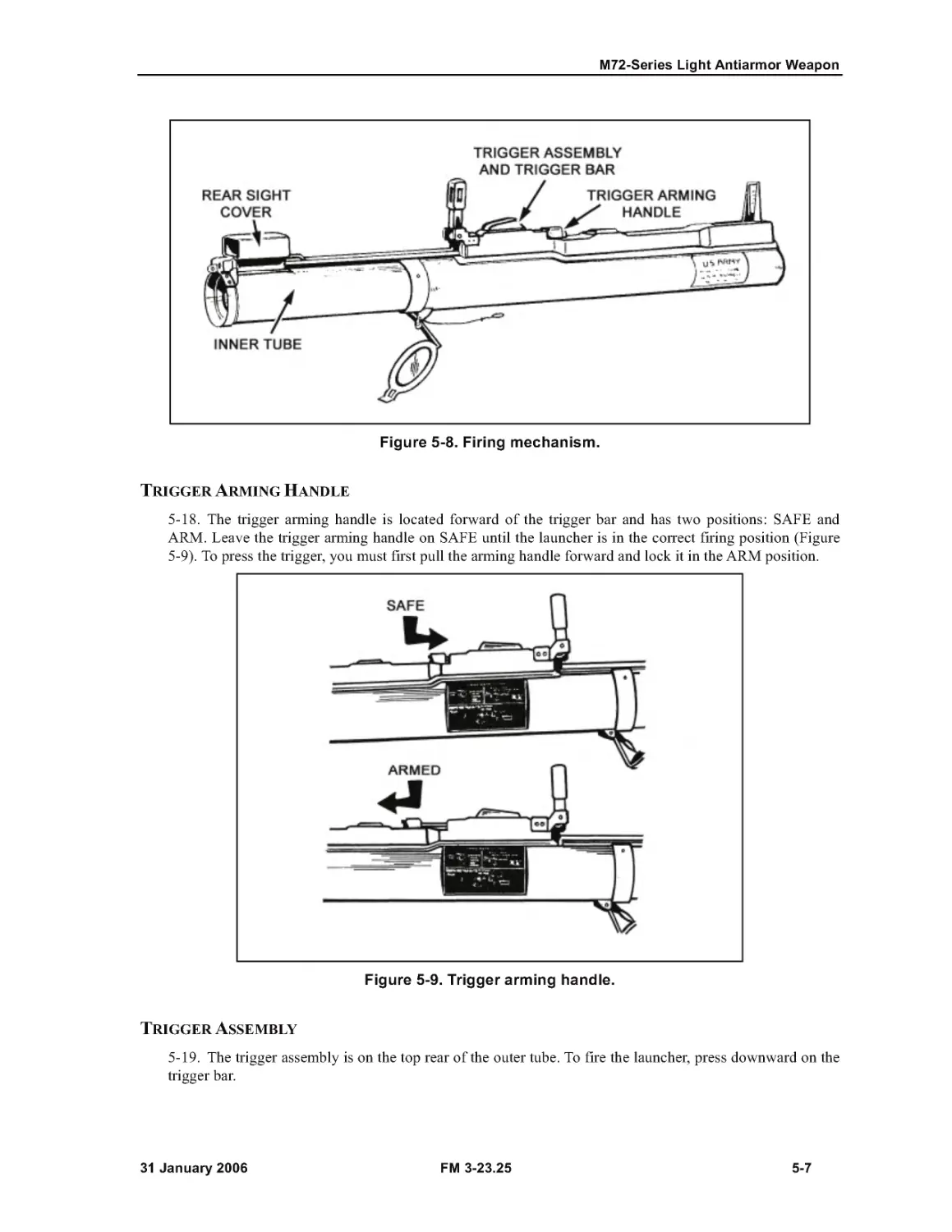 Figure 5-8. Firing mechanism.
Figure 5-9. Trigger arming handle.