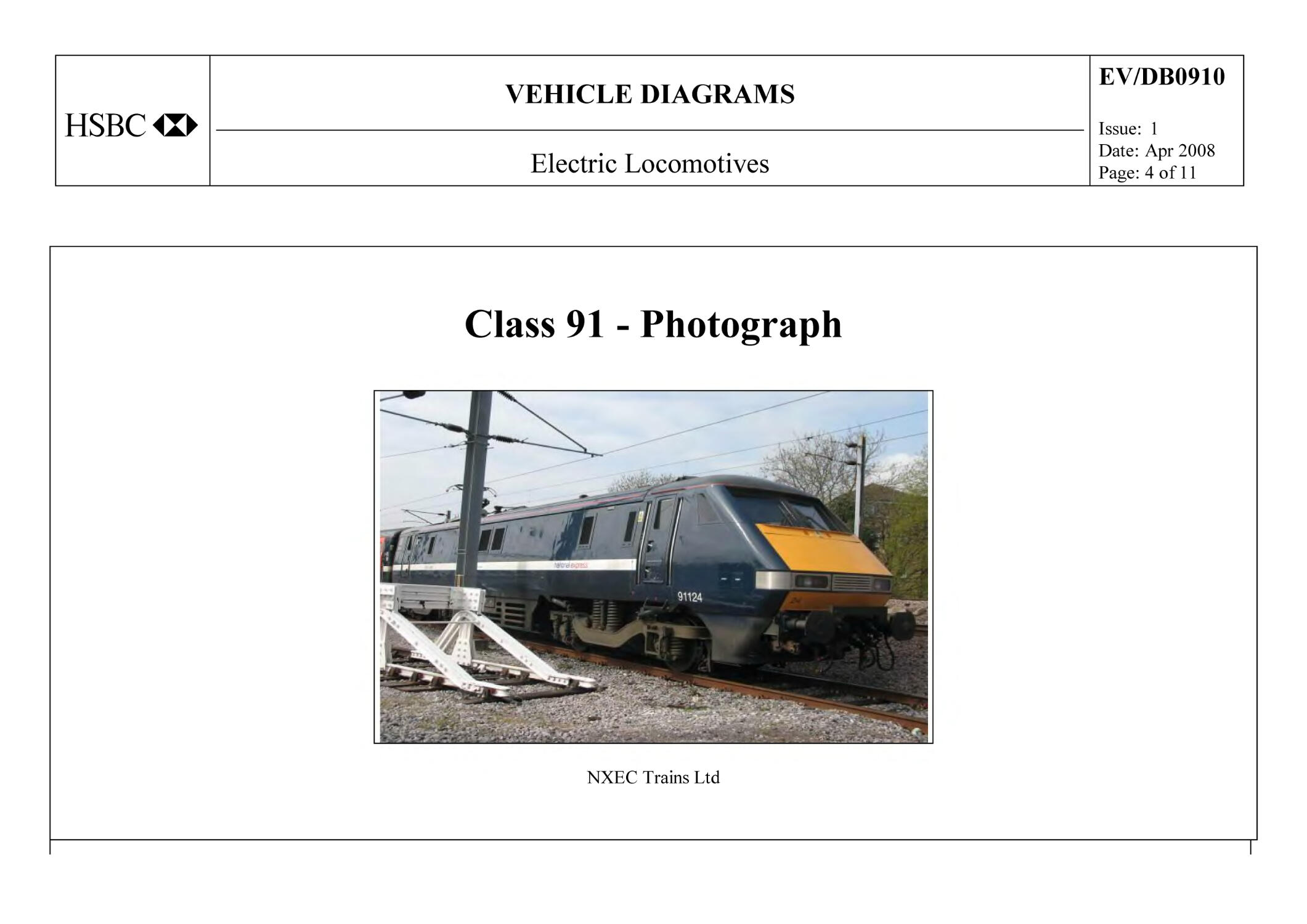 Vehicle Diagram Book - Class 91 Locomotive