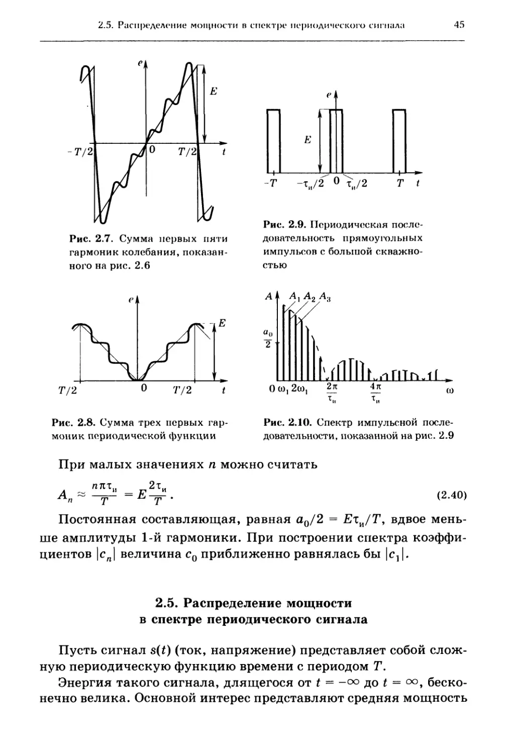 2.5. Распределение мощности в спектре периодического сигнала