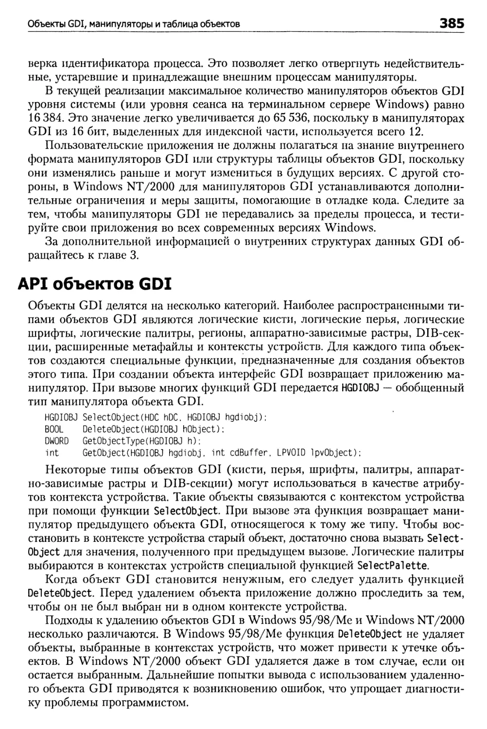 API объектов GDI