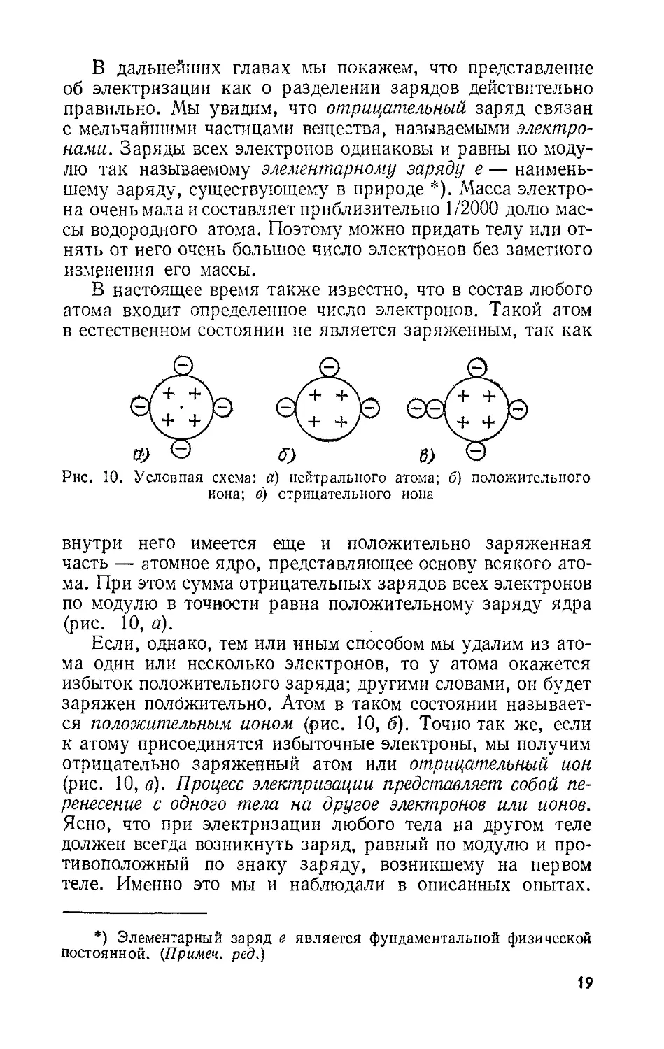 Избыточный положительный заряд