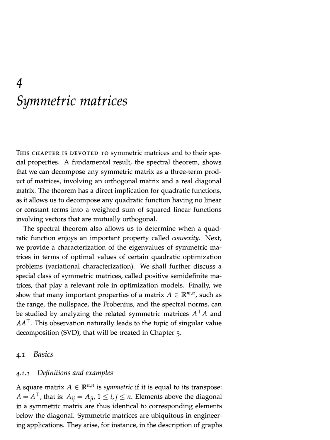 4 Symmetric matrices 97