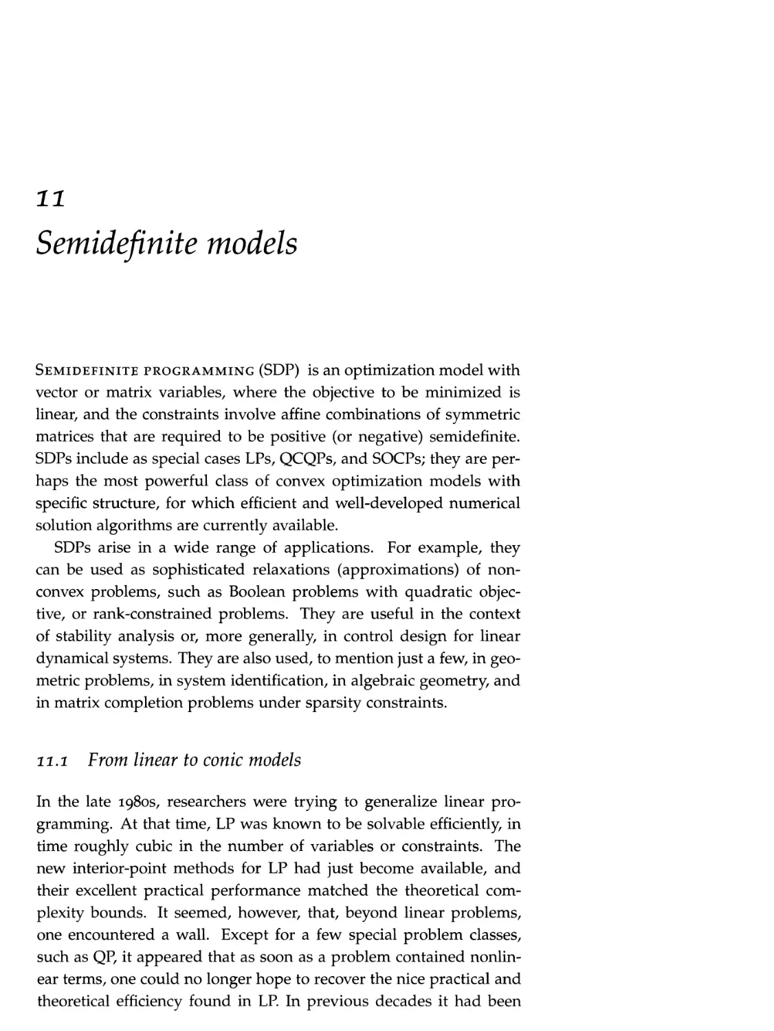 11 Semidefinite models 381
