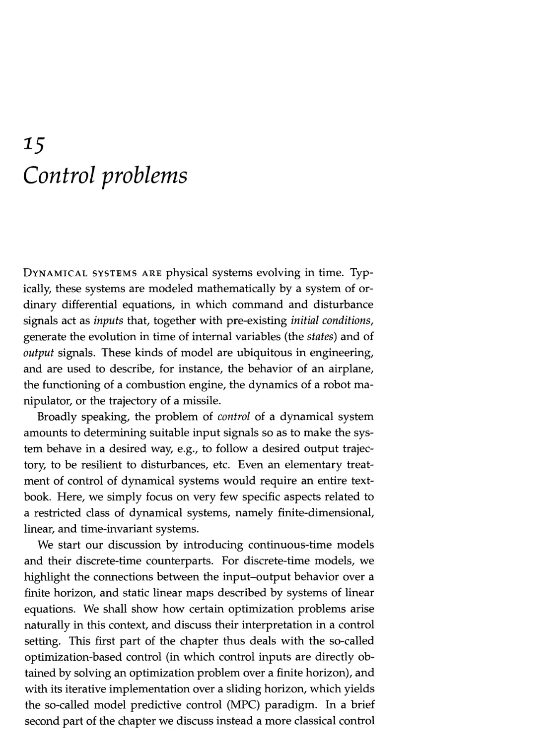 15 Control problems 567