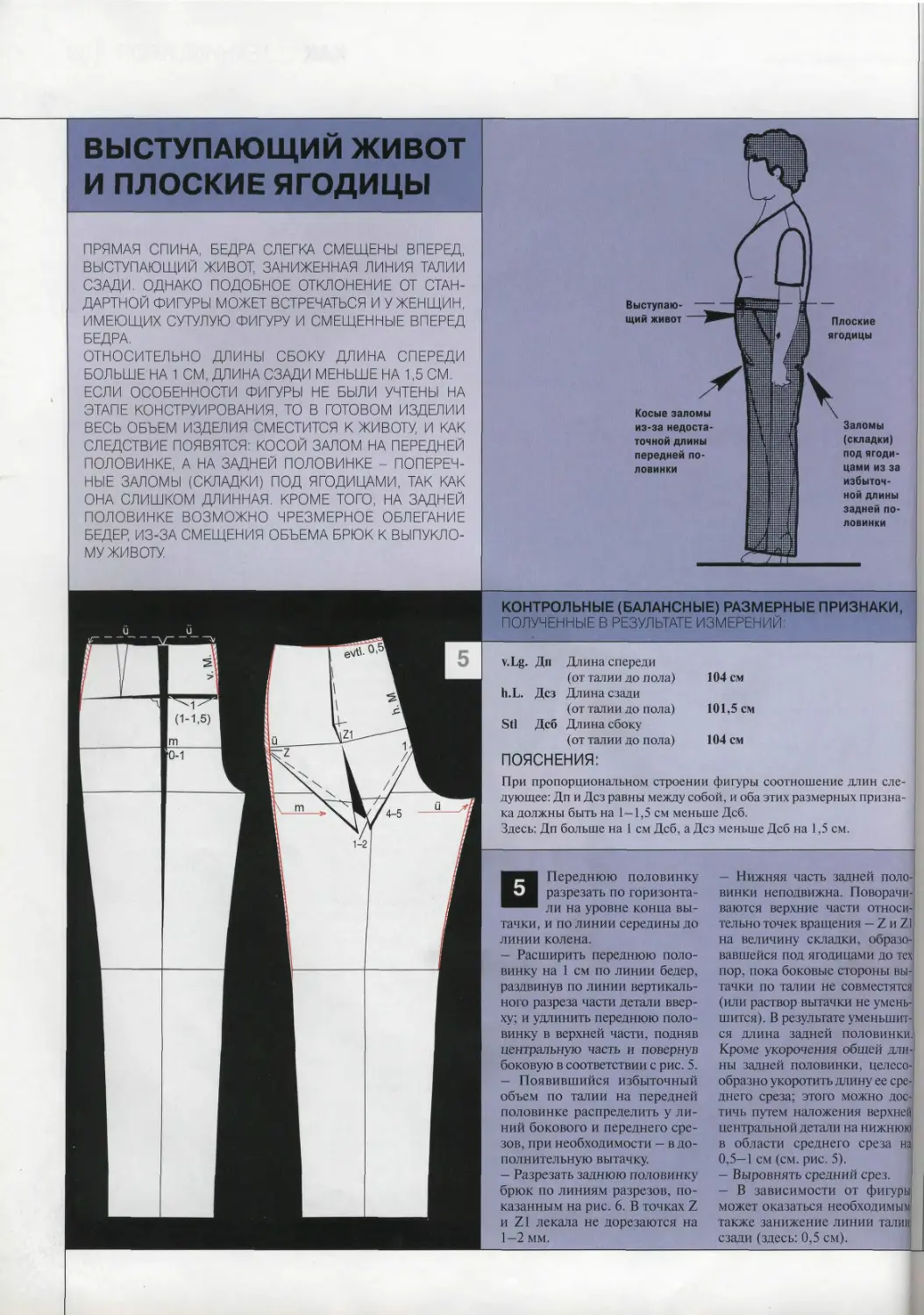 Дефекты женских брюк и их устранение. Корректировка выкройки брюк на плоские ягодицы. Дефекты посадки брюк плоские ягодицы.