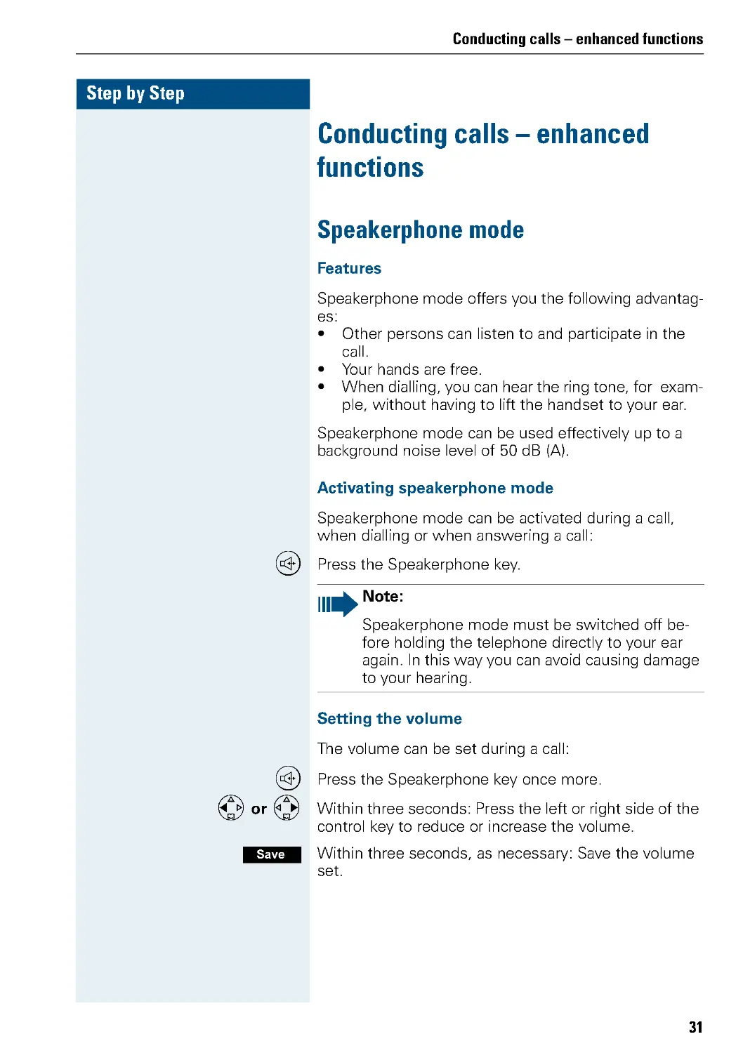 Conducting calls – enhanced functions