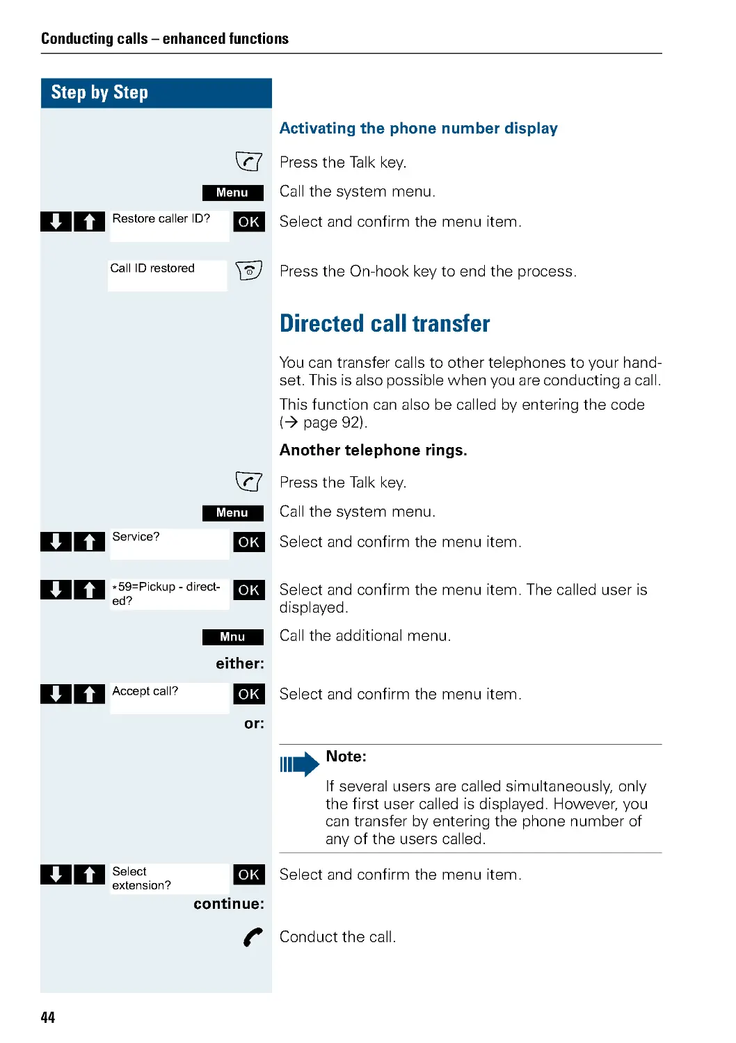 Directed call transfer