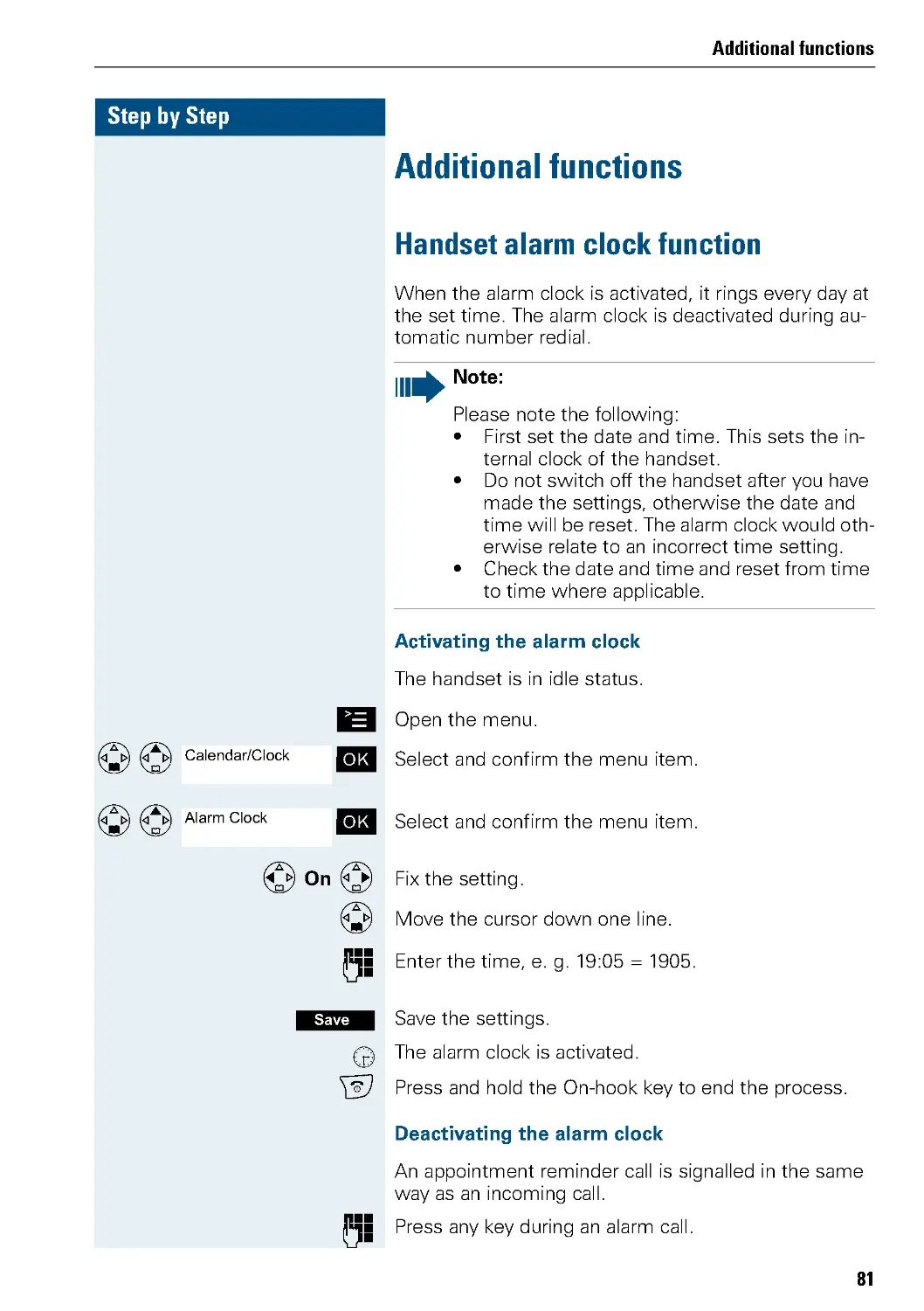 Additional functions