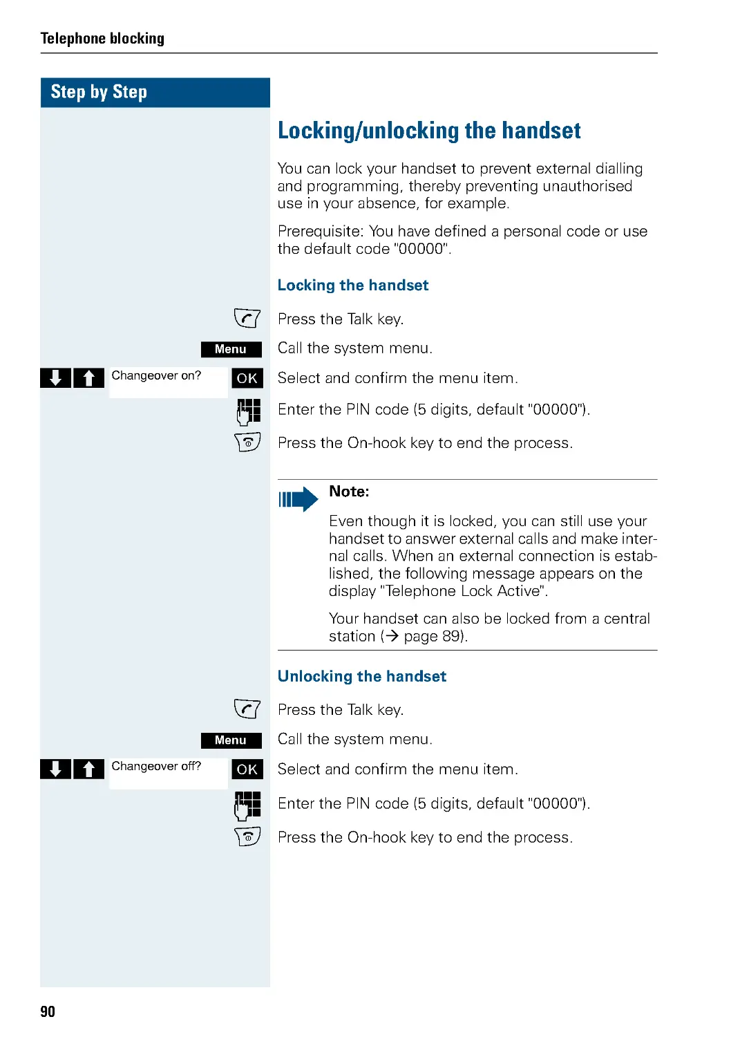 Locking/unlocking the handset