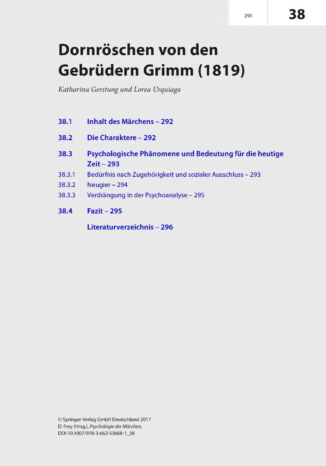 ﻿38 Dornröschen von den Gebrüdern Grimm ø1819