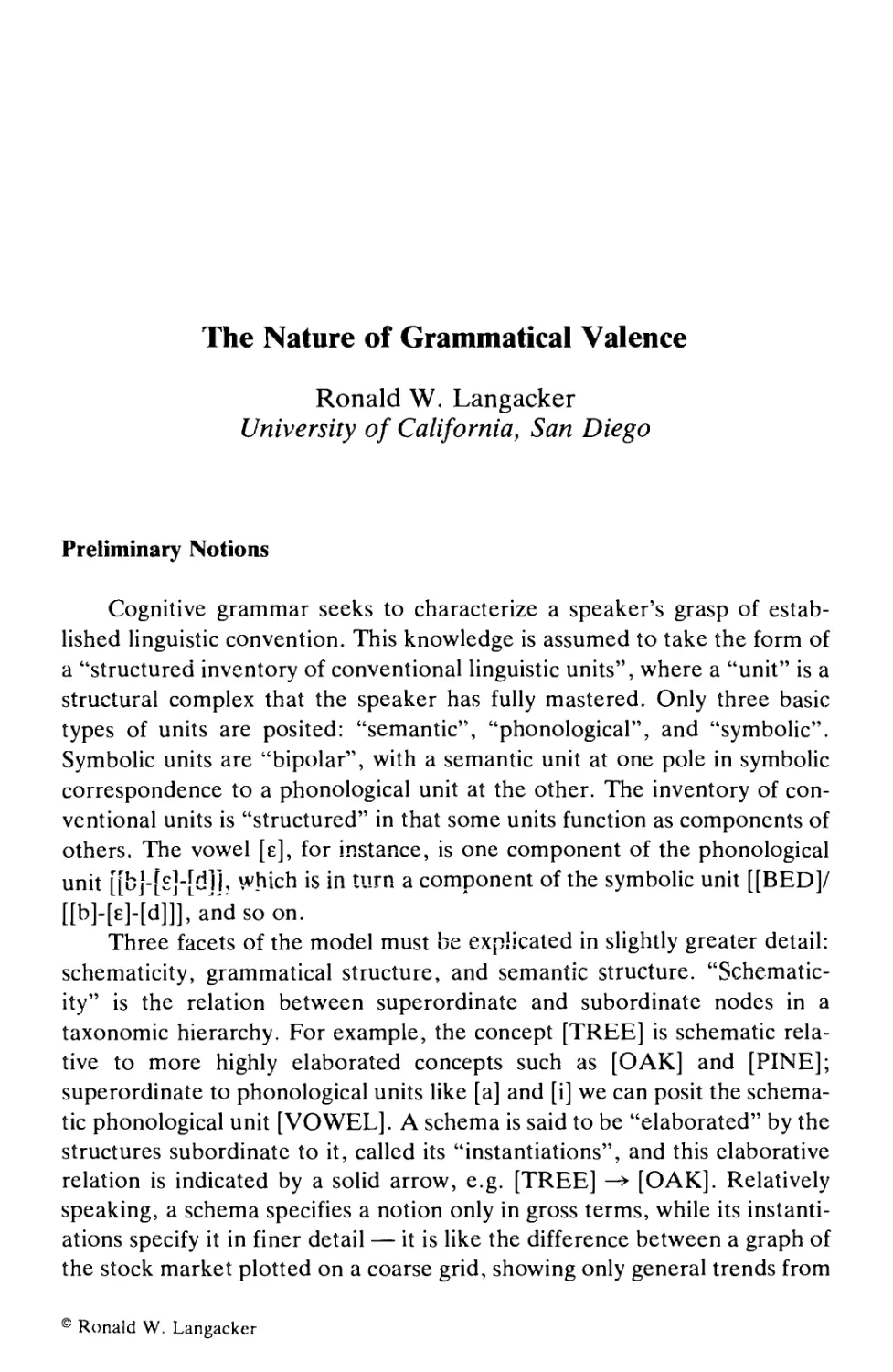 The Nature of Grammatical Valence