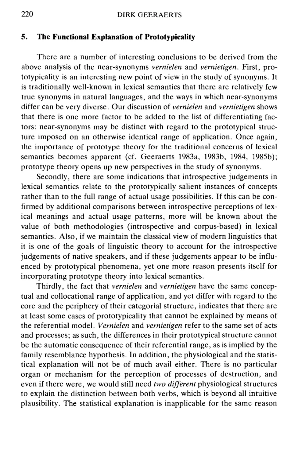 5. The Functional Explanation of Prototypicality