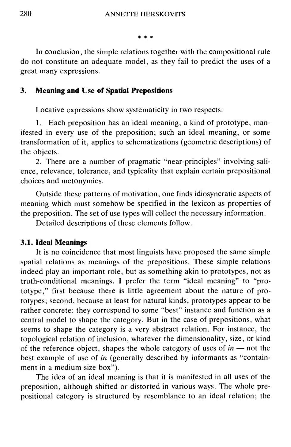 3. Meaning and Use of Spatial Prepositions