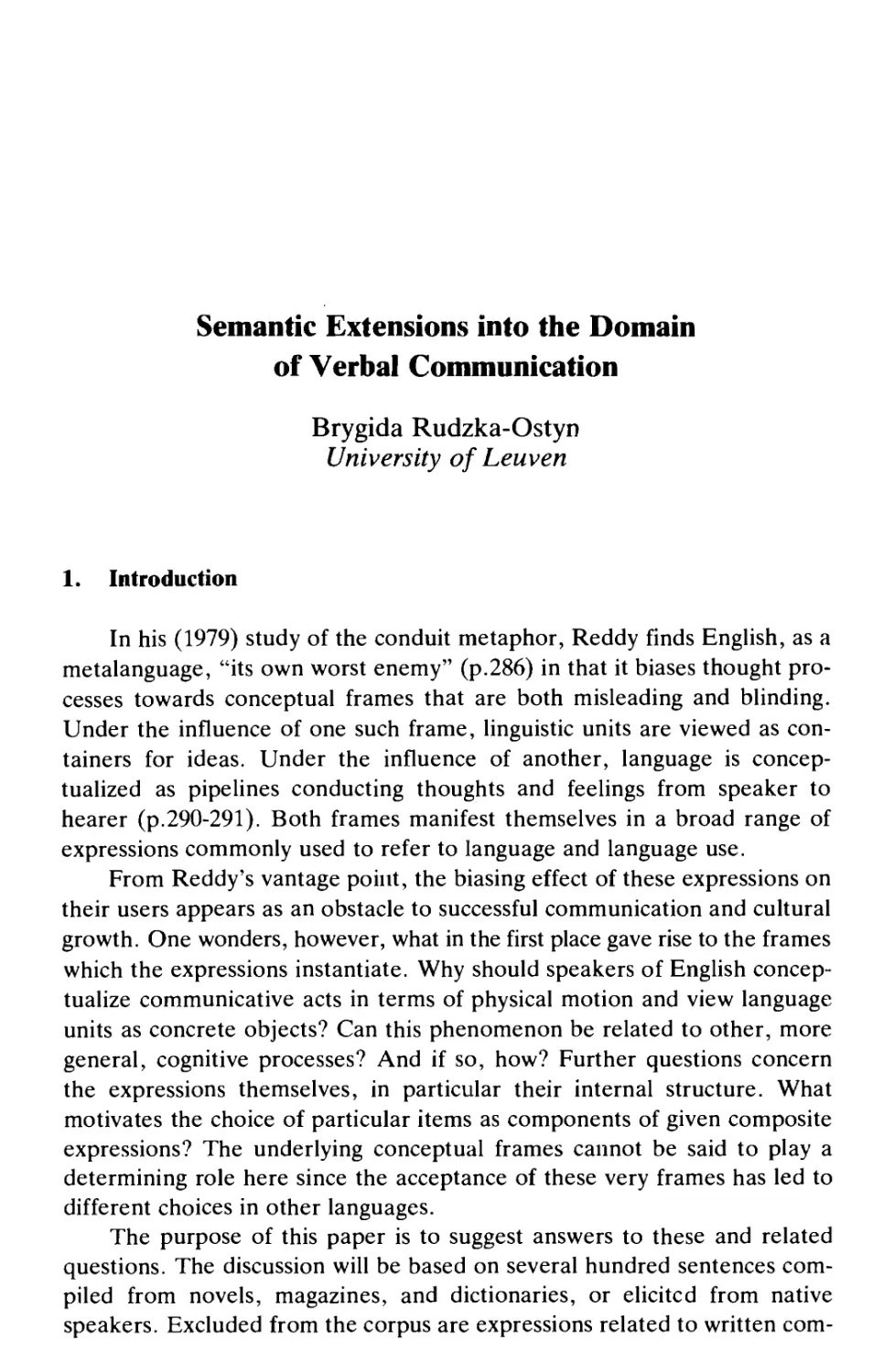 Semantic Extensions into the Domain of Verbal Communication